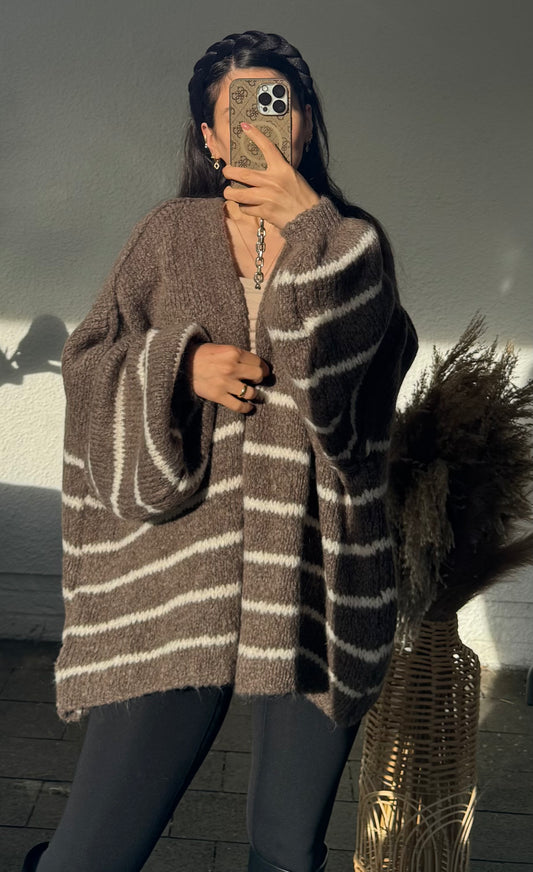 Cardigan Selly gestreift Teddy