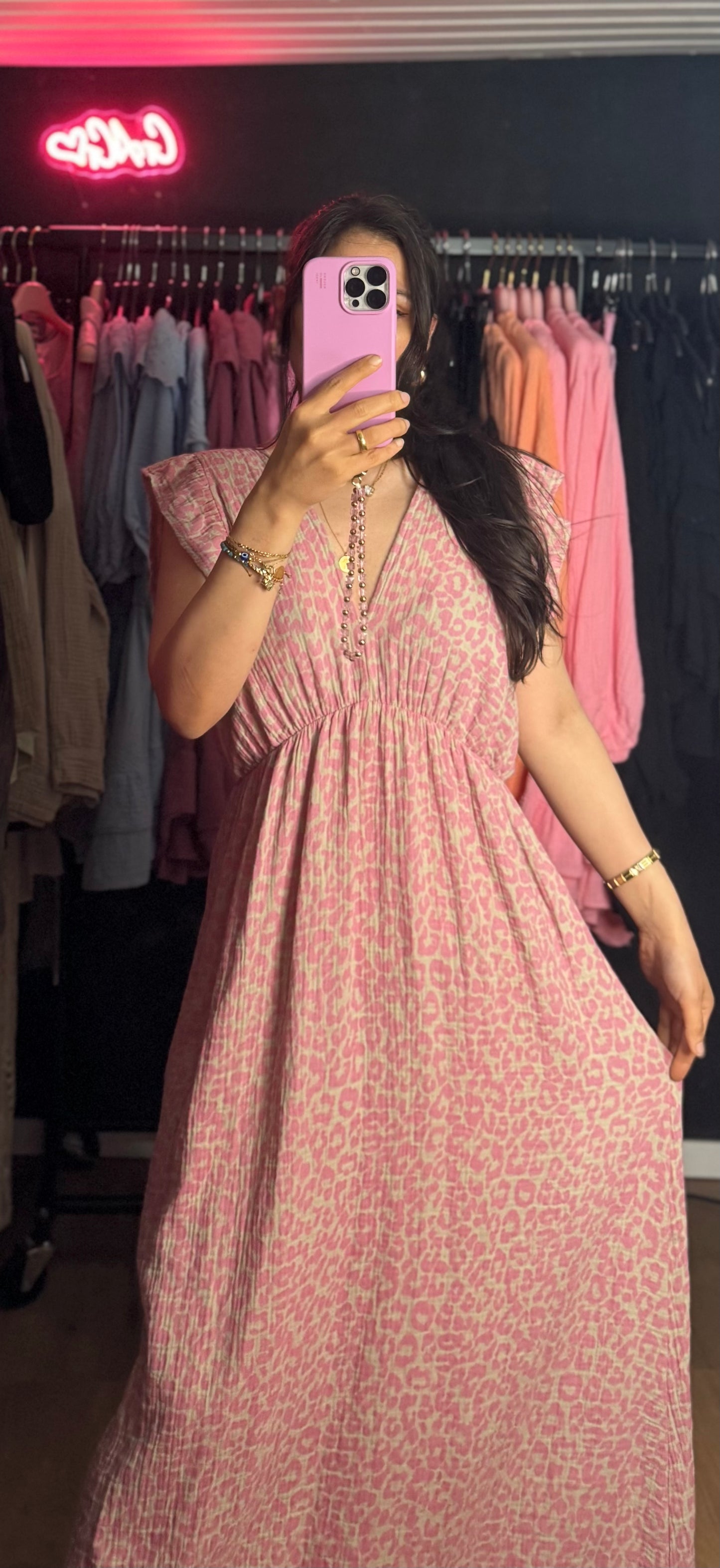 Musselin Leo Kleid Rüschiärmel