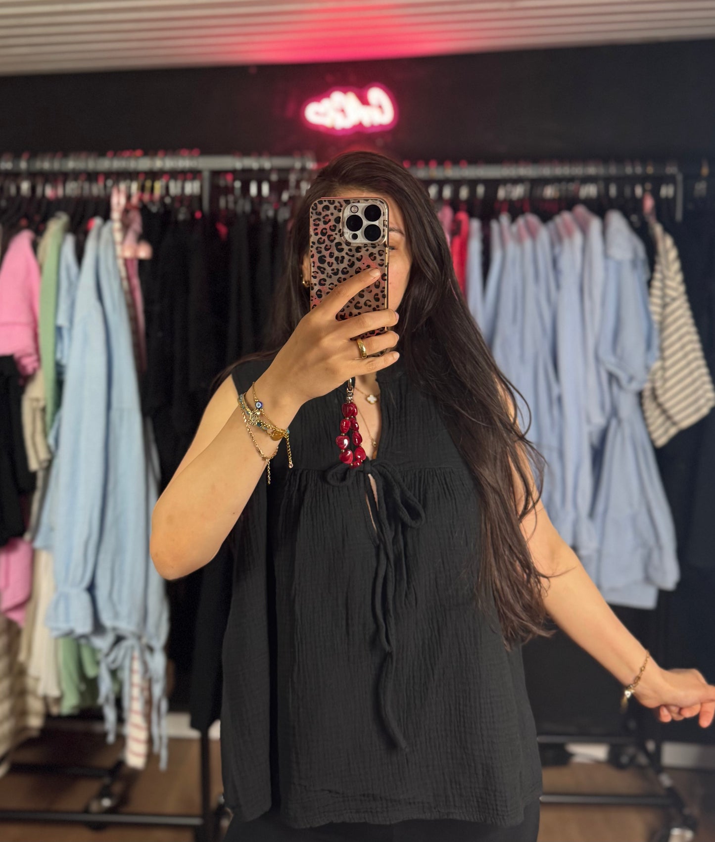 Babydoll Musselin top mit Schleife- verschiedene Farben