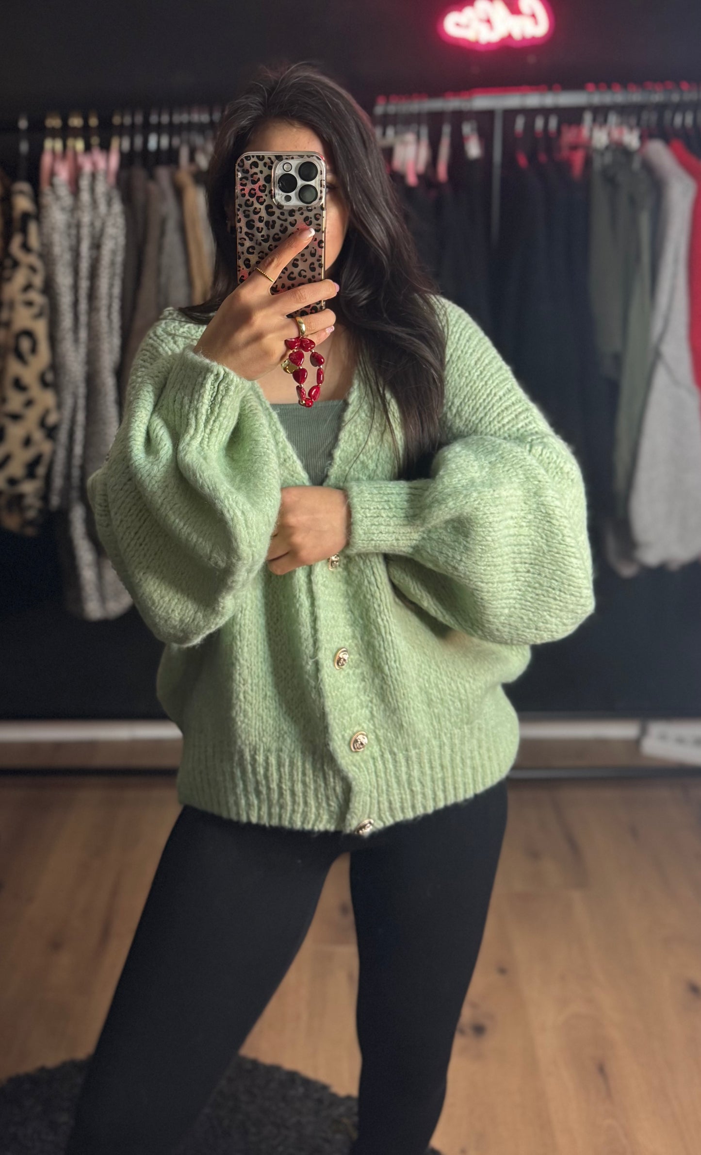 Lelly Cardigan V mint