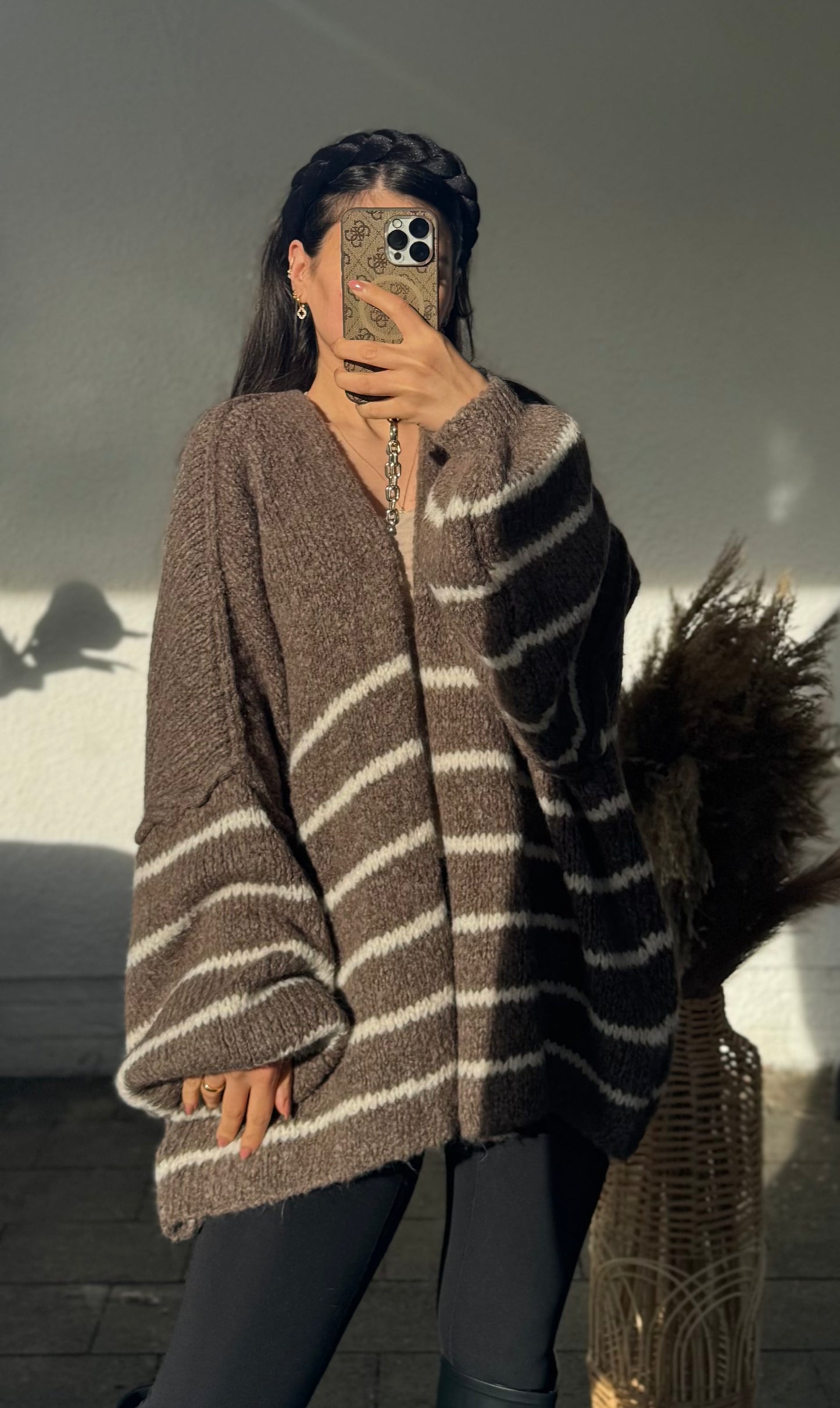 Cardigan Selly gestreift Teddy