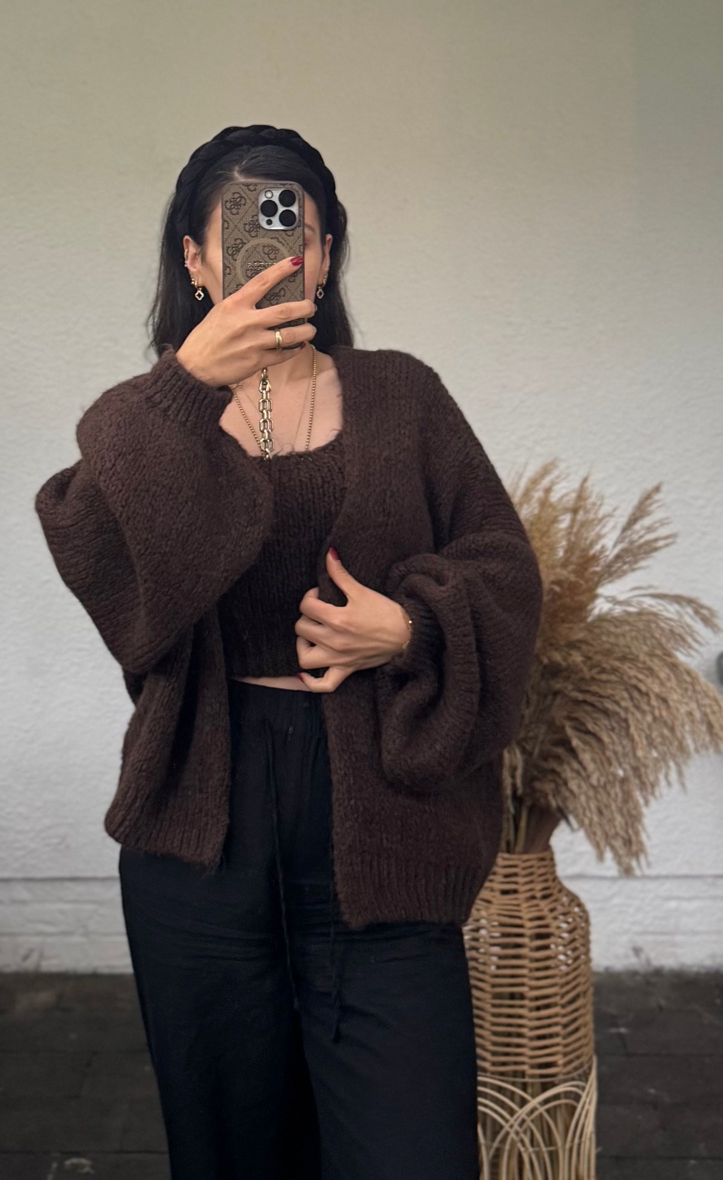 Cardigan Set braun