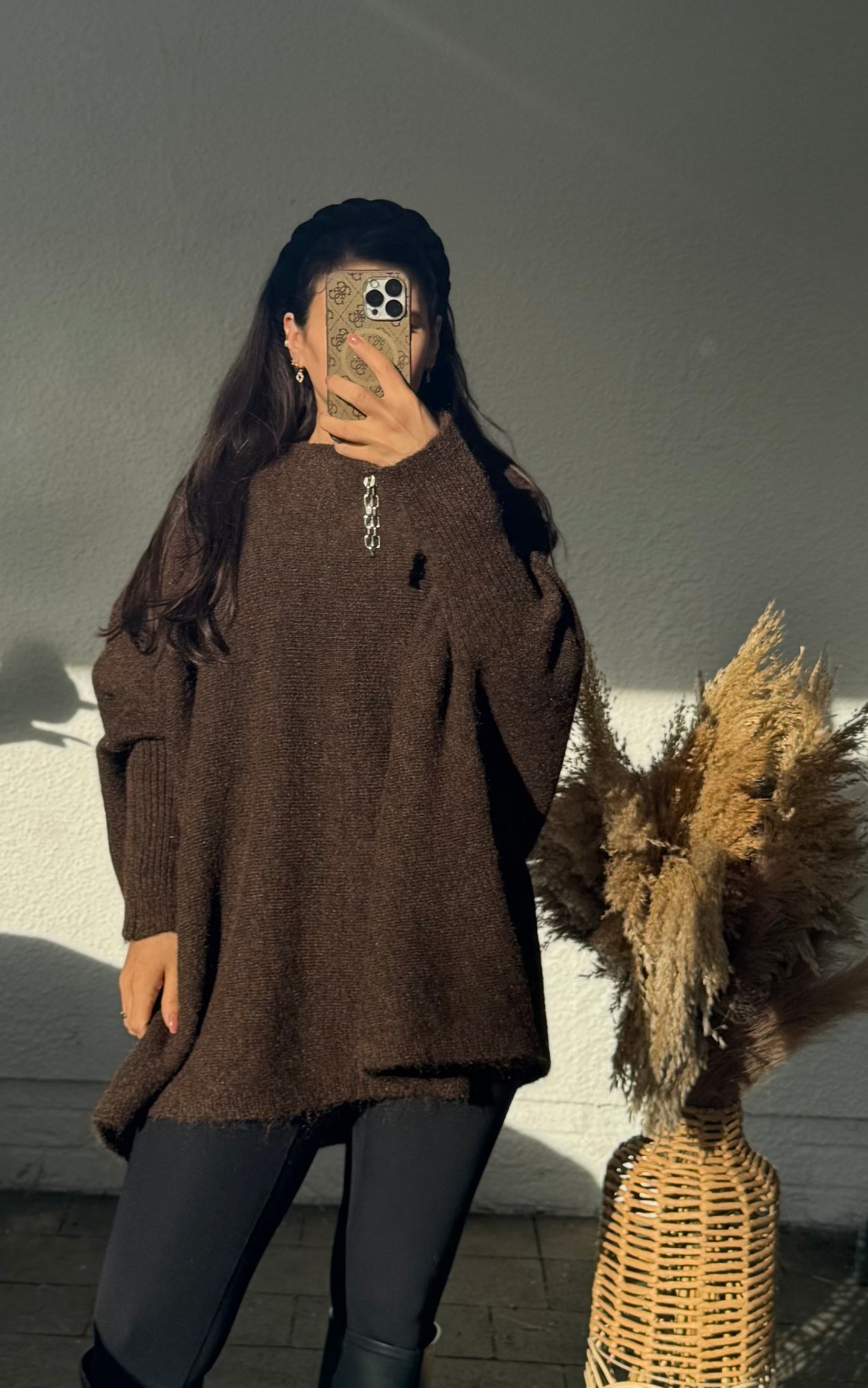 Basic Pullover Alpaka braun