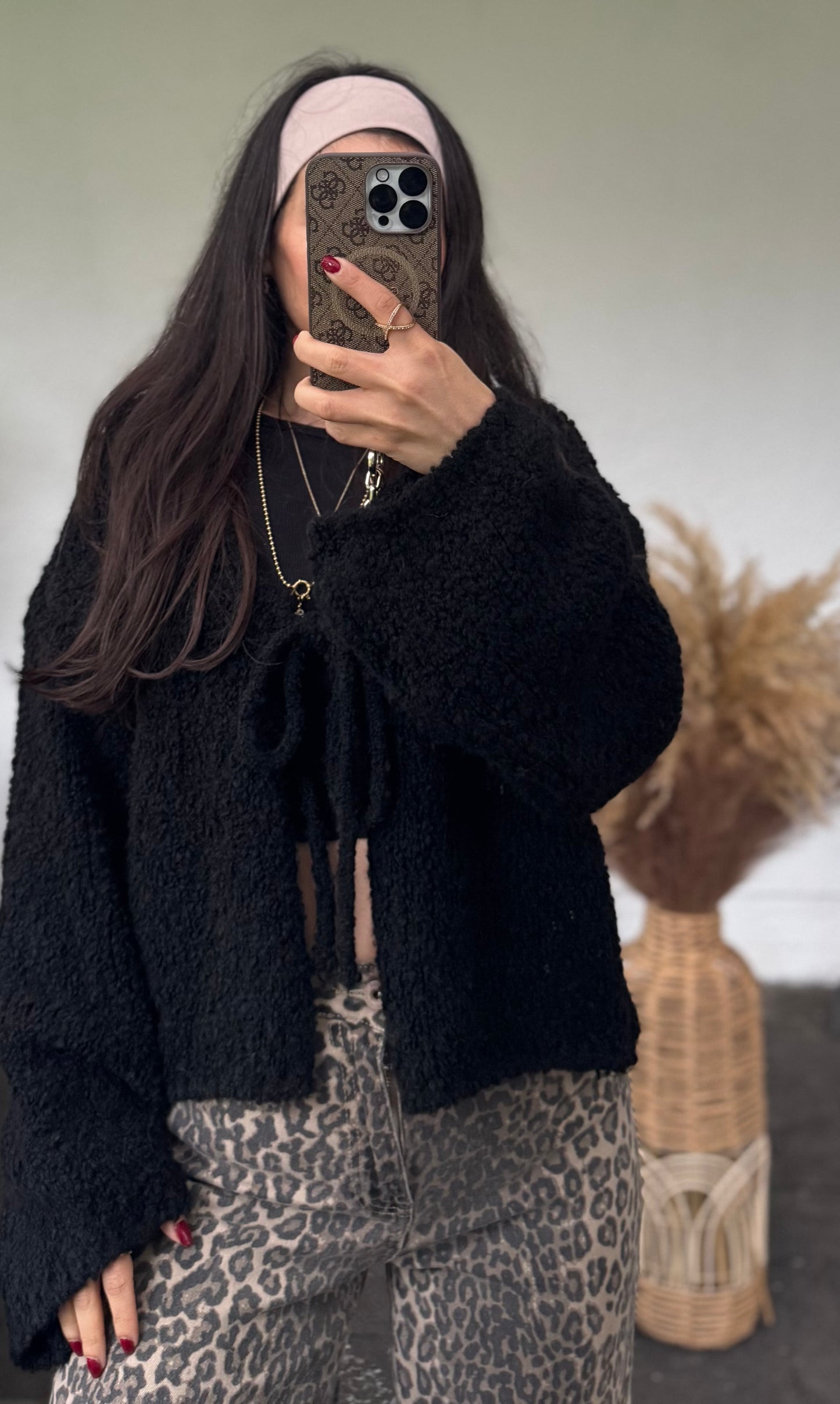 Sweet Schleifen boucle Cardigan