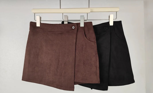 Wildleder Hosenrock braun fällt größer als xs=s s=m …