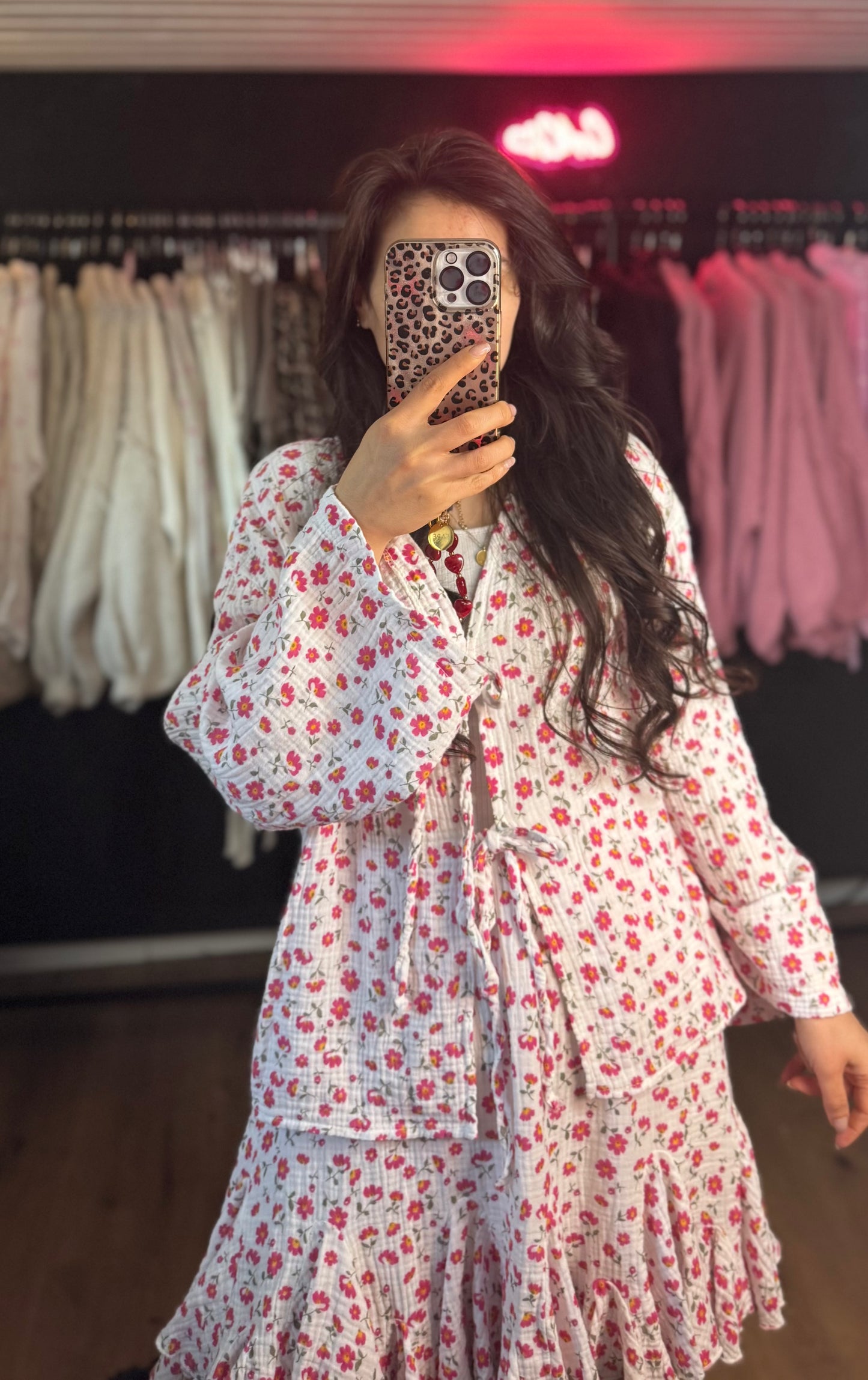 Musselinbluse Bloom pink