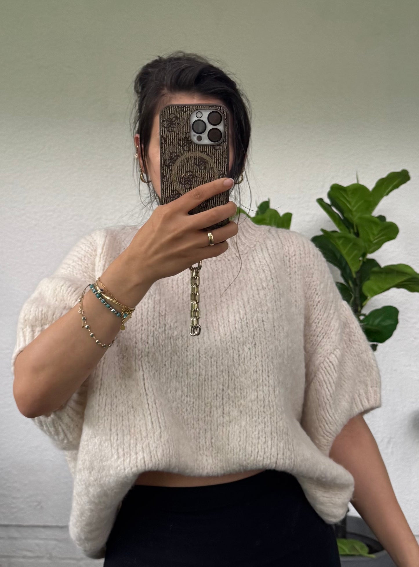 Cutie Midarm Pulli Ecru