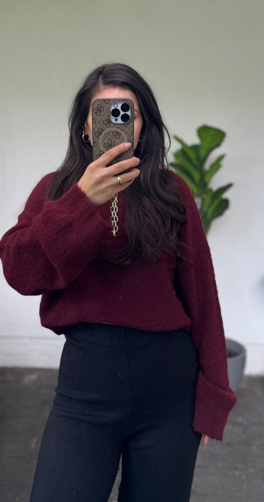 Pullover Alpaka Bordeaux