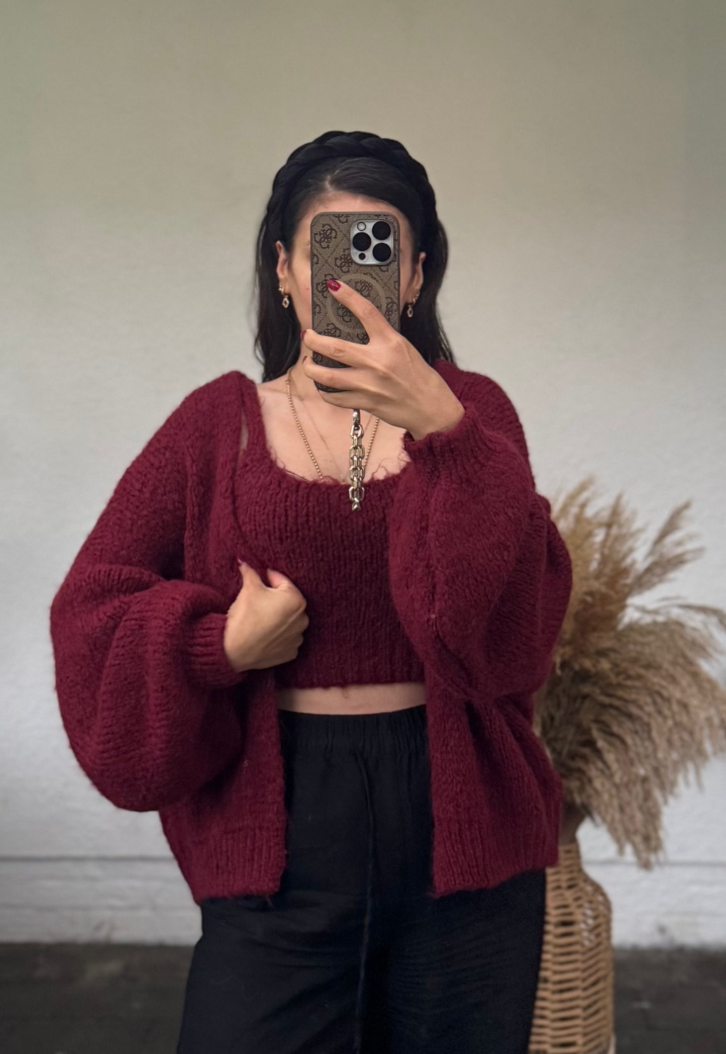 Cardigan Set Bordeaux
