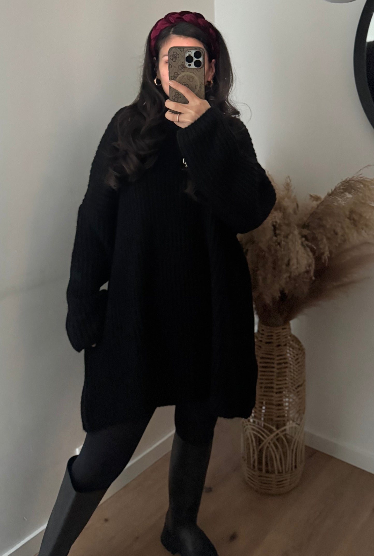 Basic Strick Kleid schwarz