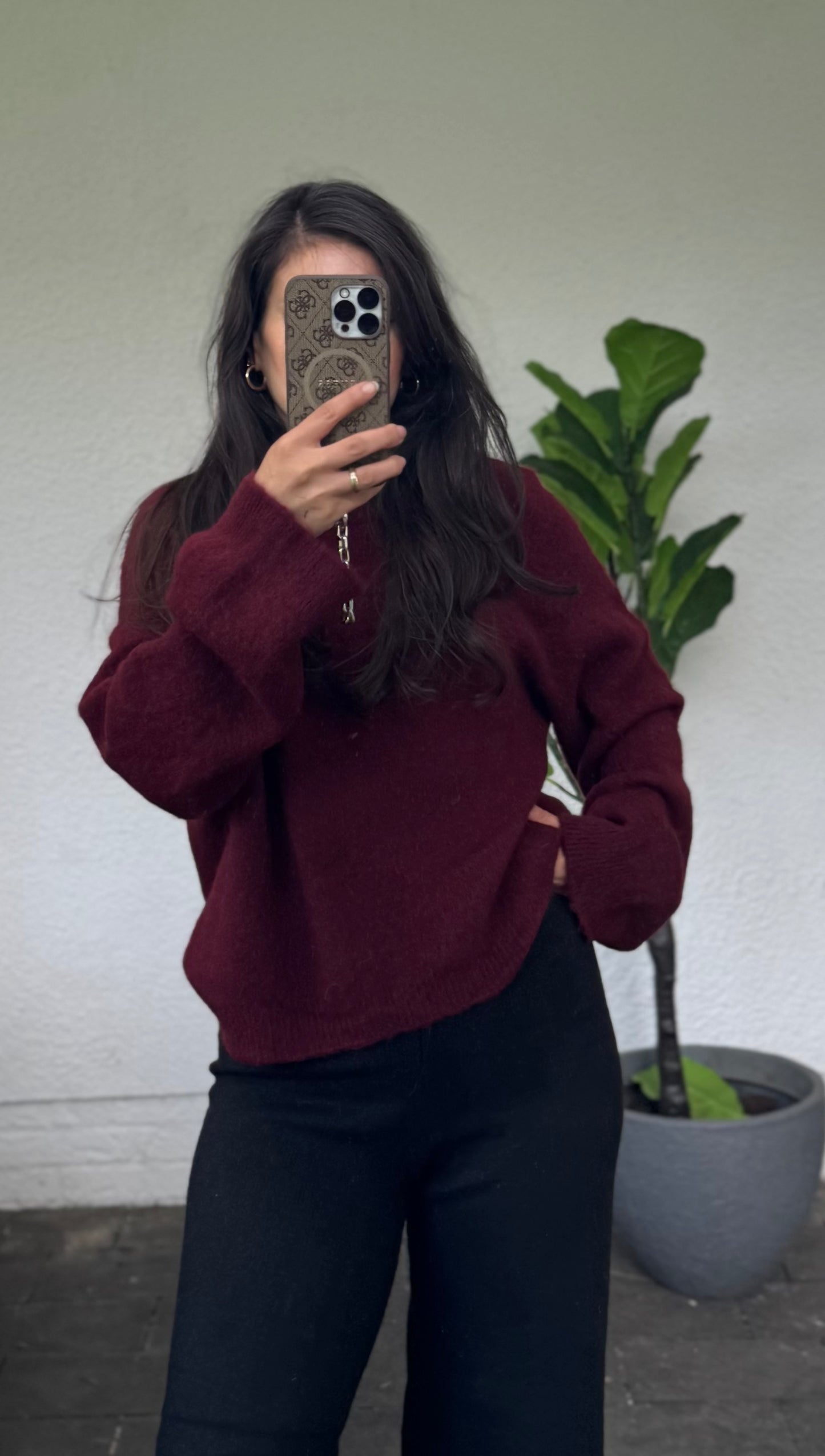Pullover Alpaka Bordeaux
