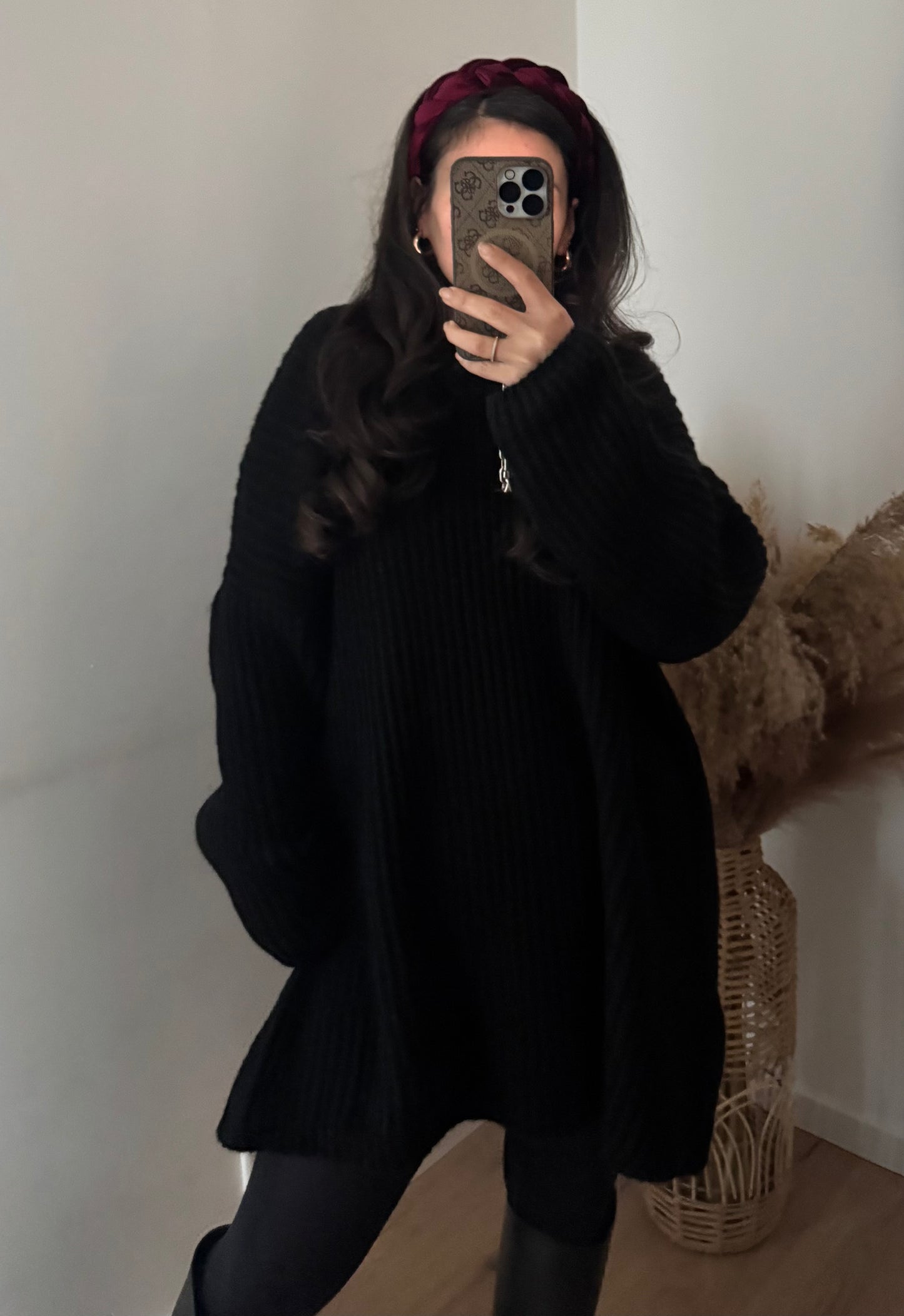 Basic Strick Kleid schwarz