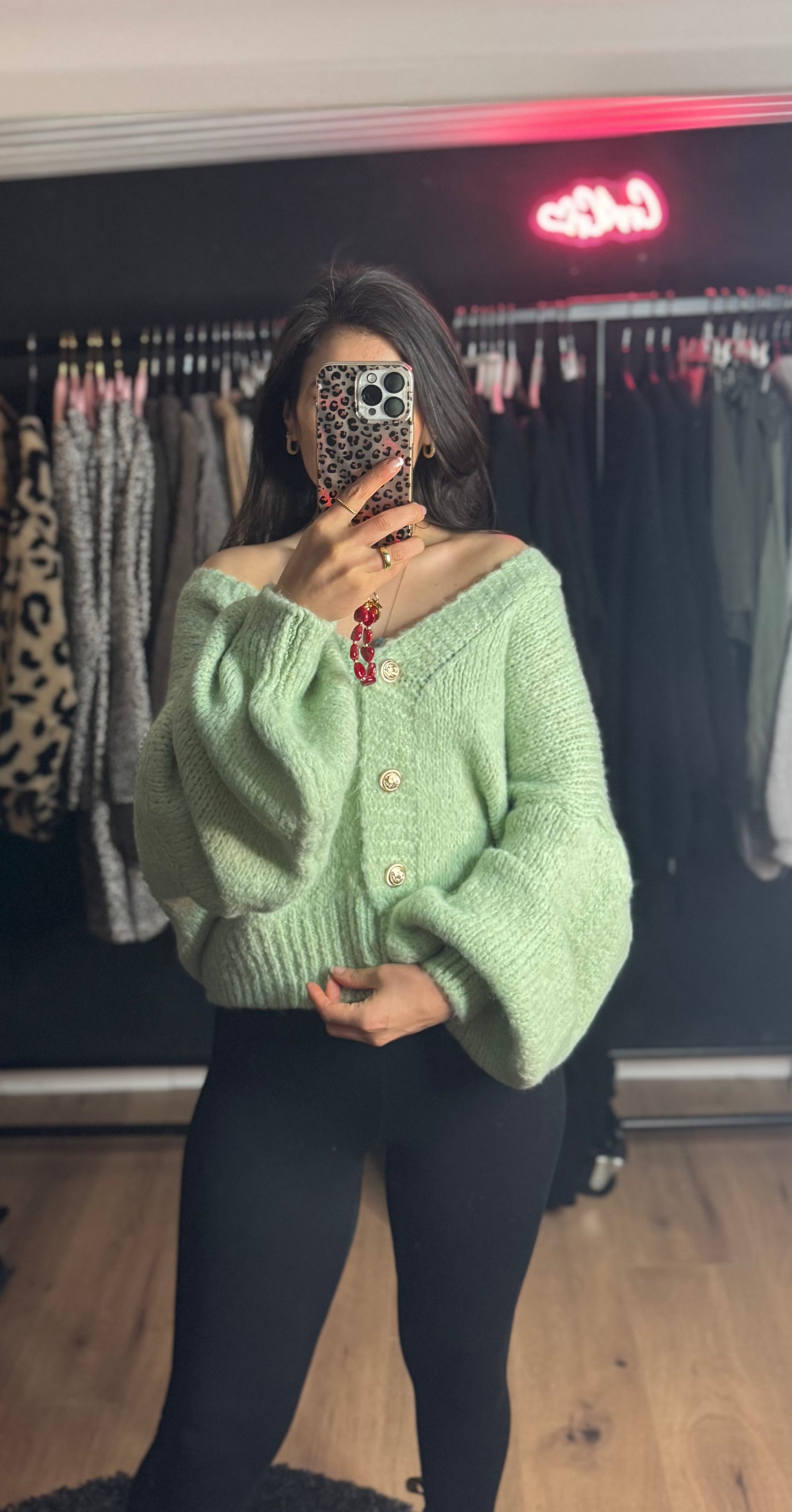 Lelly Cardigan V mint