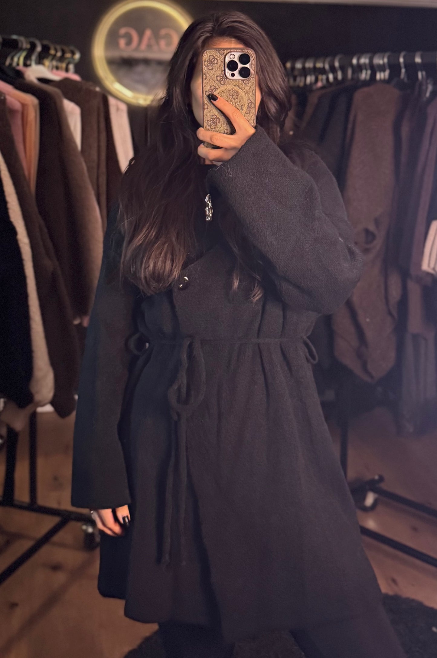 Cozy kurzmantel Schwarz