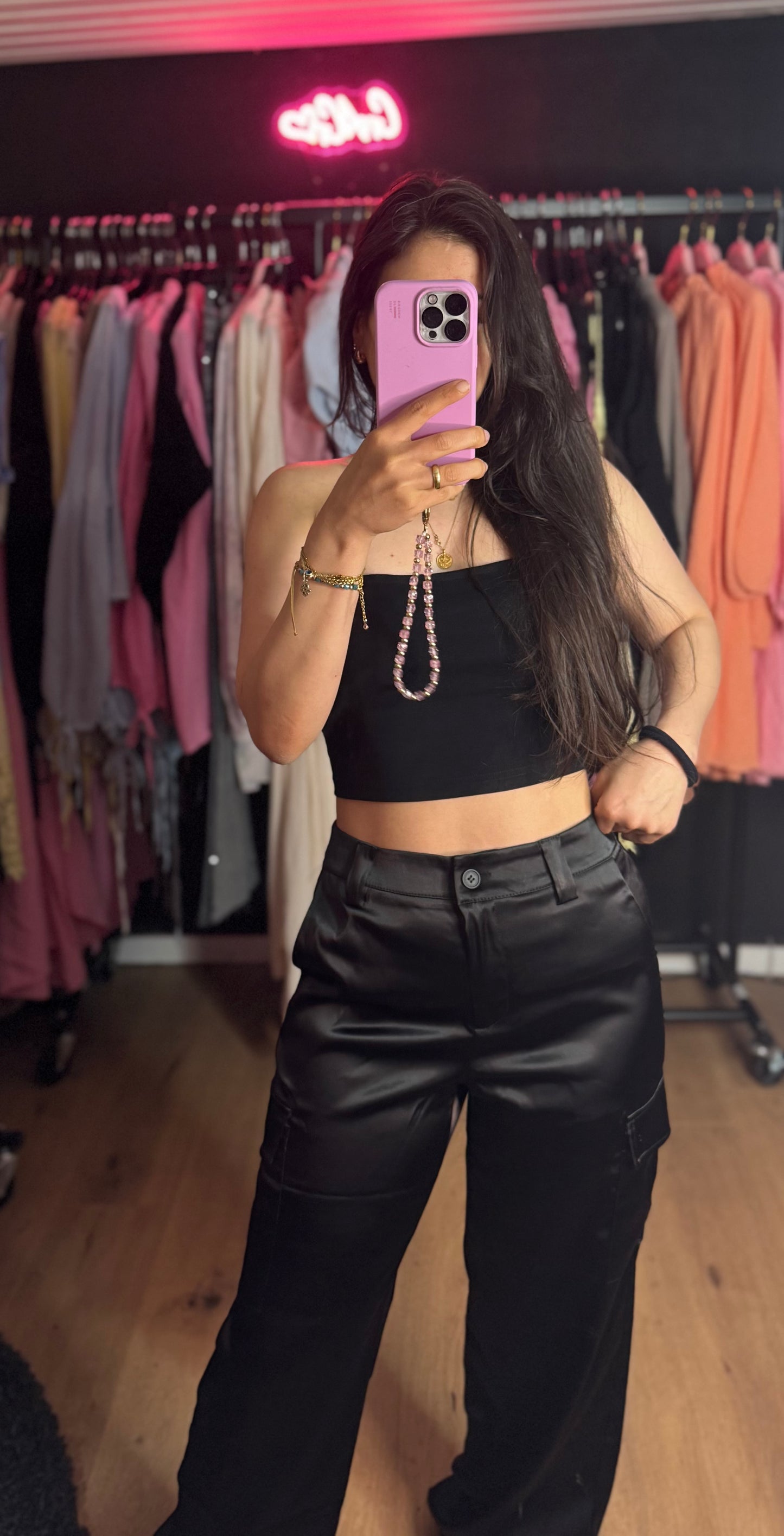 Satinoptik Cargohose