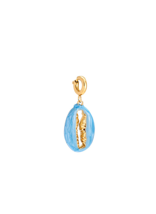 Charm Muschel blau Gold