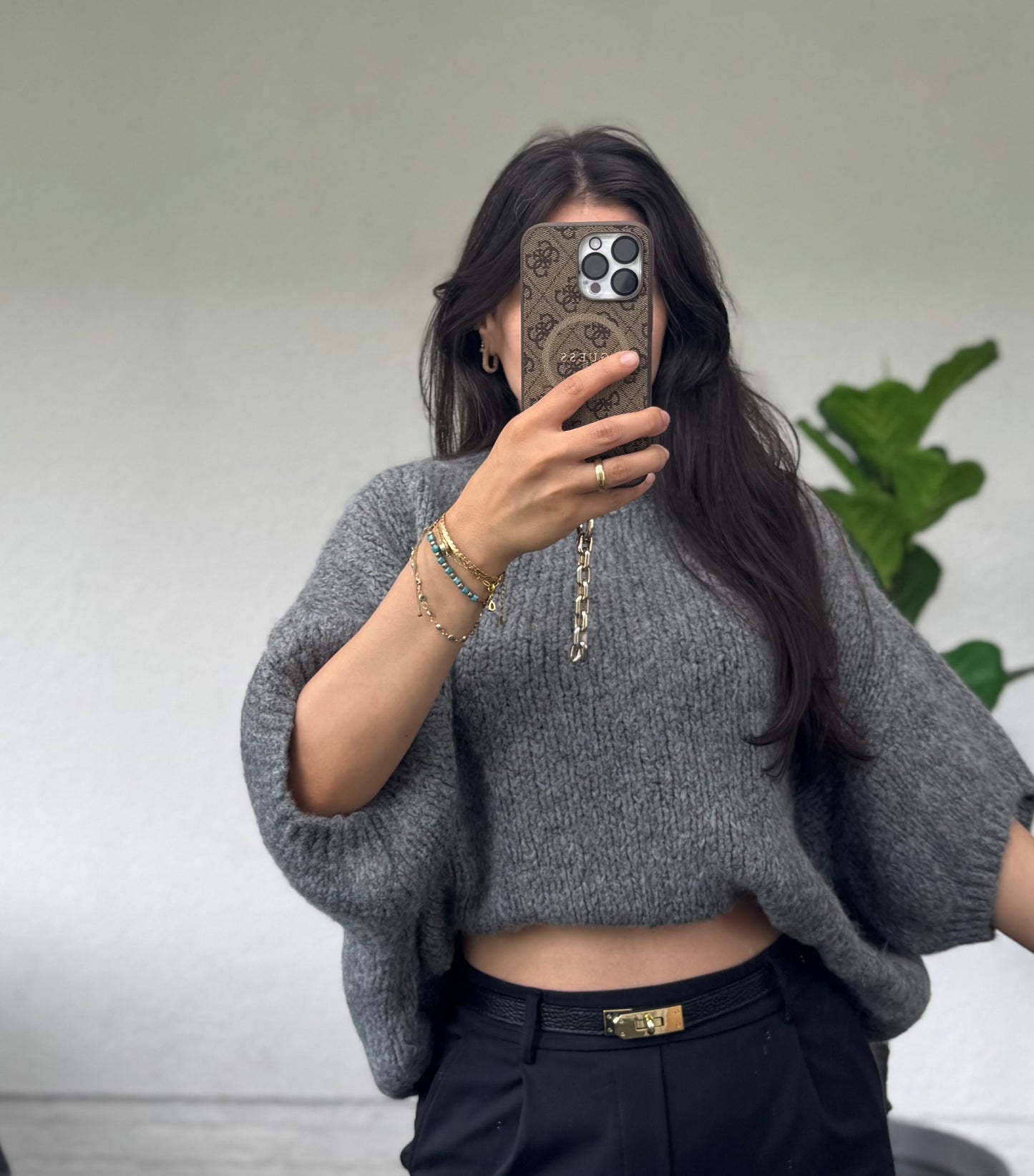 Cutie Midarm Pulli dunkelgrau