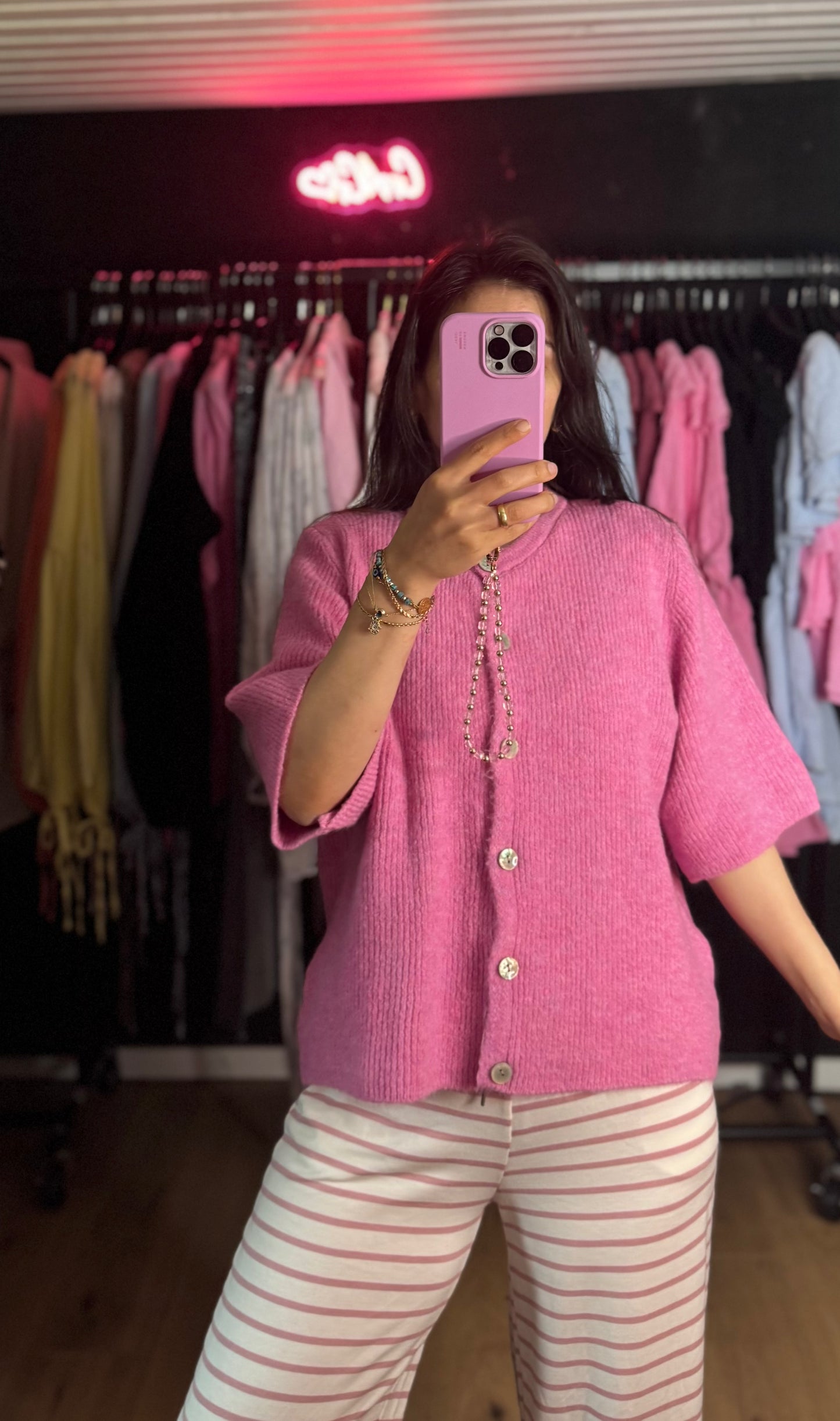 Midarm Cardigan pink