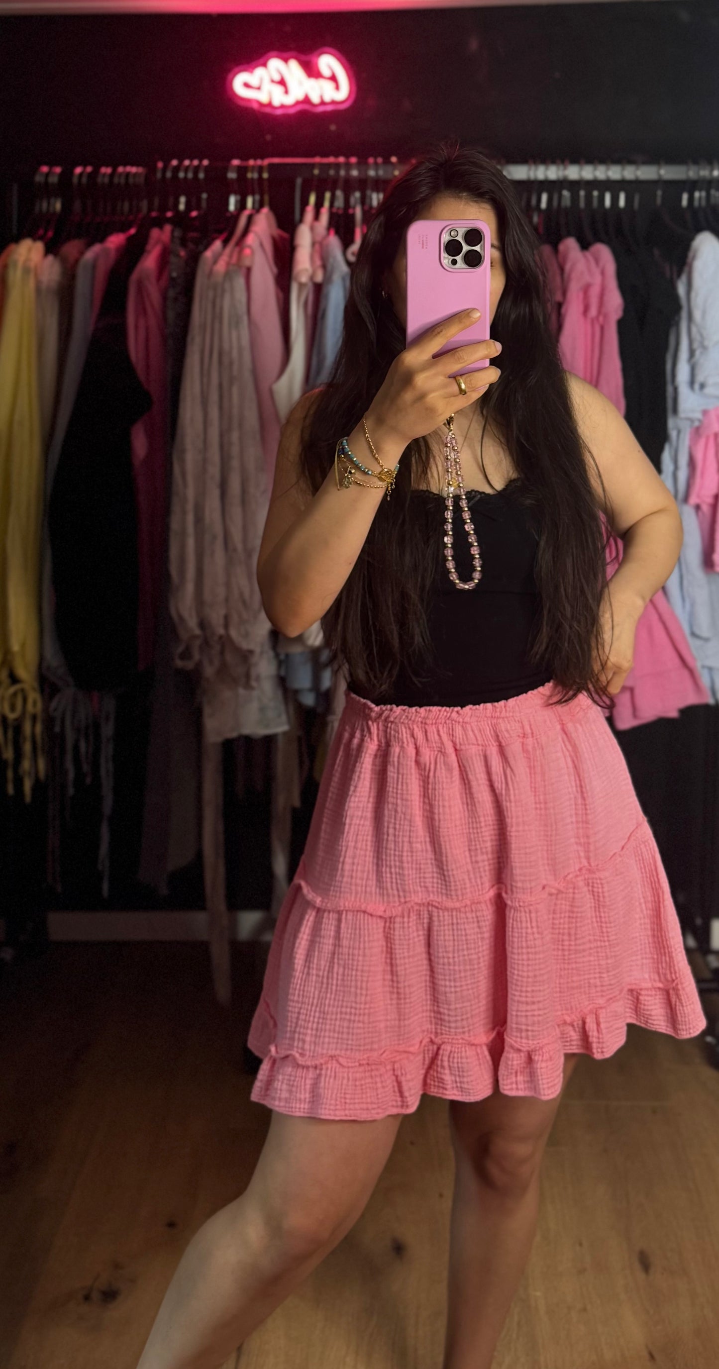 Musselin Rock duru pink