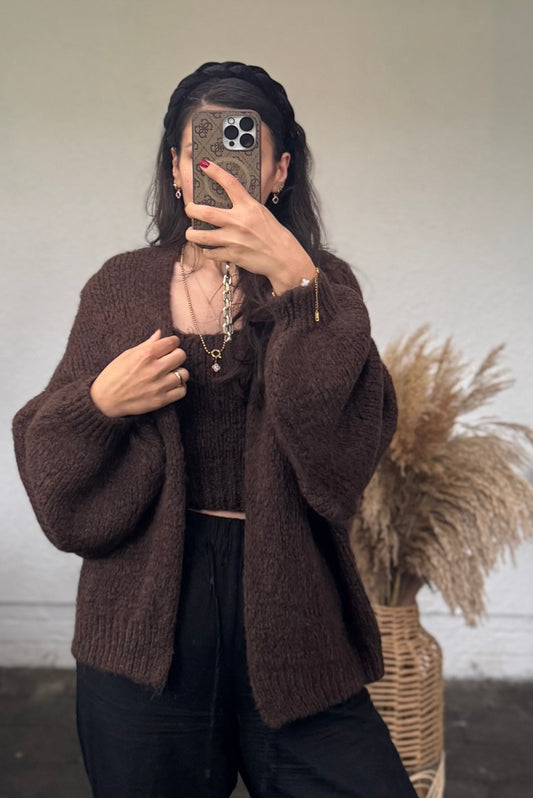 Cardigan Set braun
