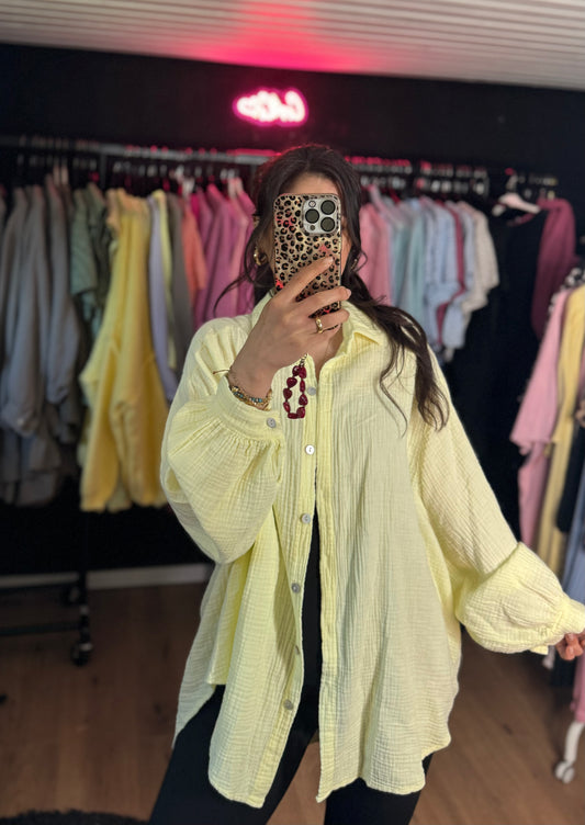 Musselin Bluse hellgelb