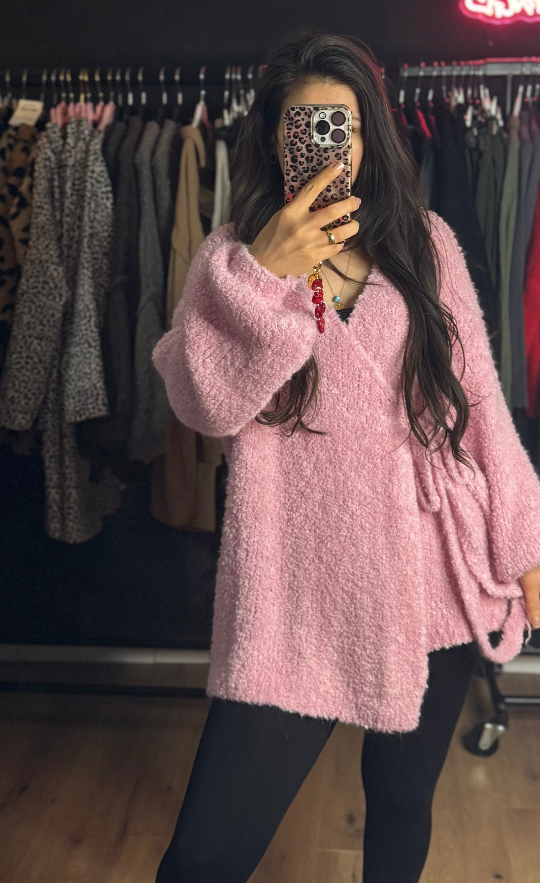 Kuschelboucle Cardigan Vera rosa