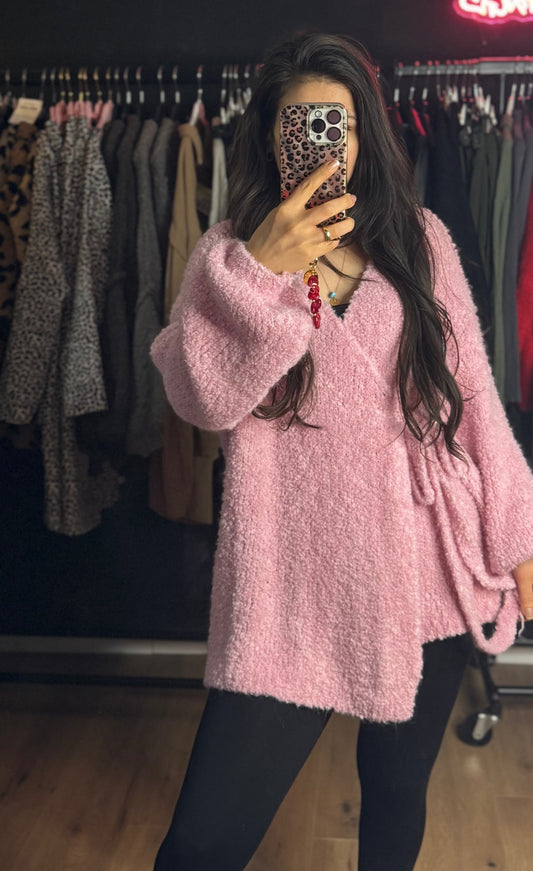 Kuschelboucle Cardigan Vera rosa