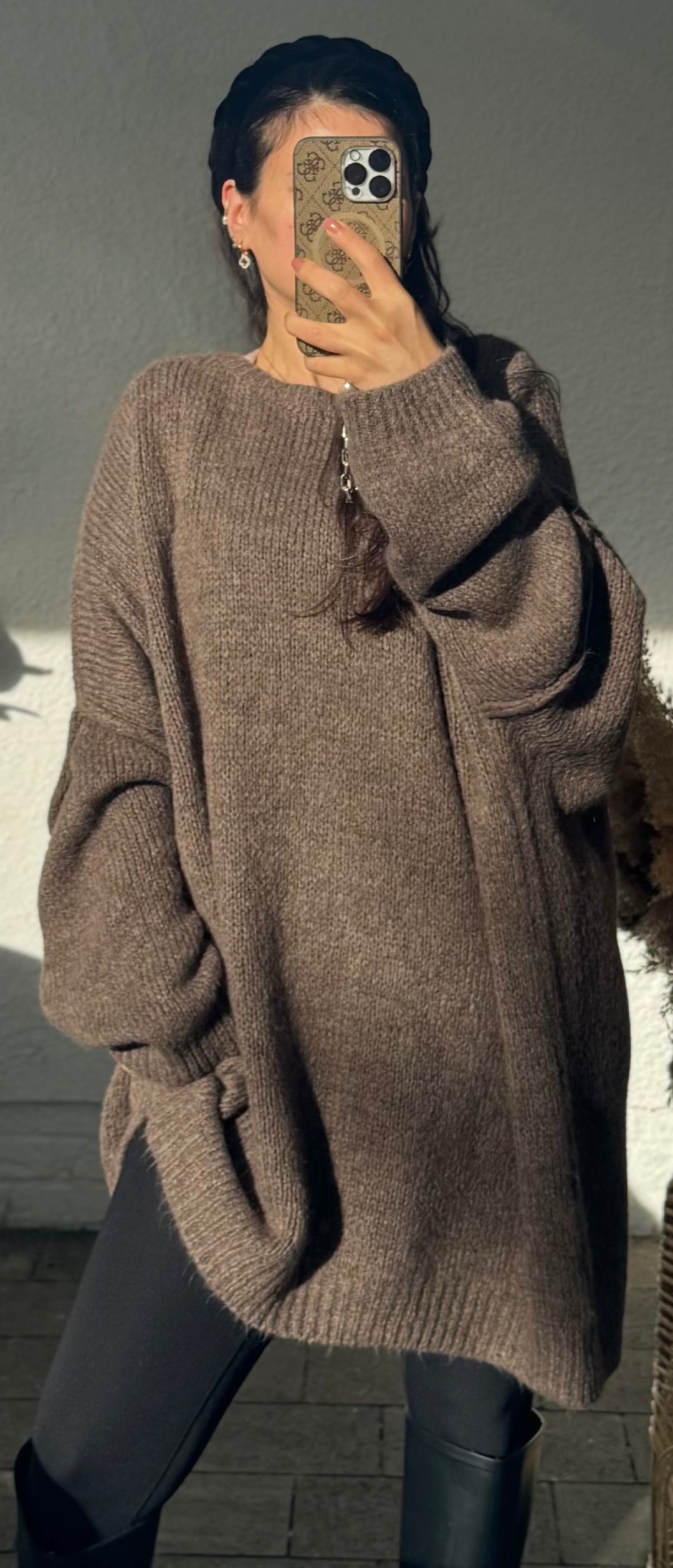 Oversized Pullovers/ Strick Kleid Teddy