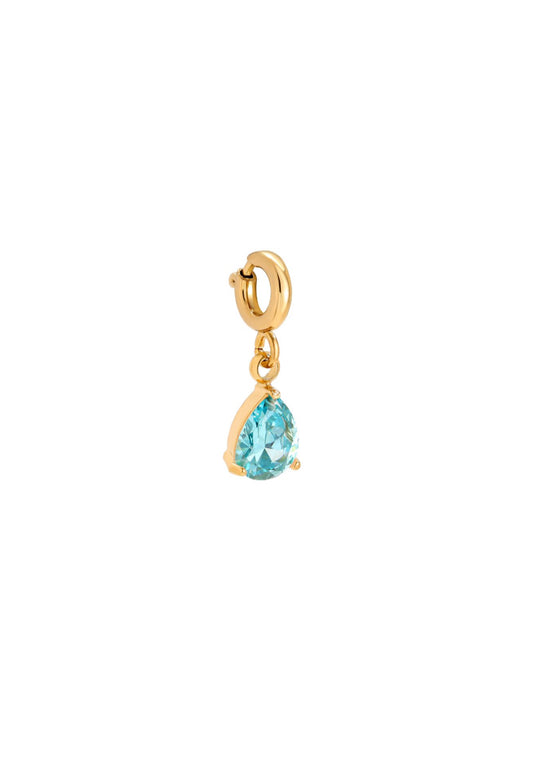Charm Stein blau Gold