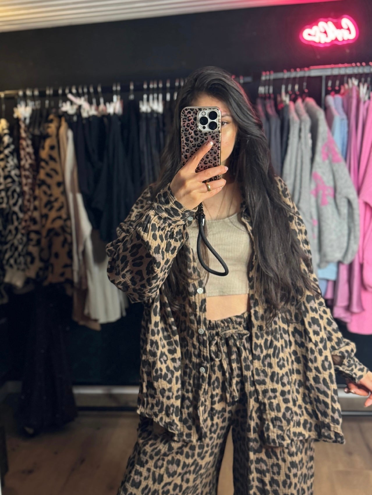 Leo Musselin Bluse braun