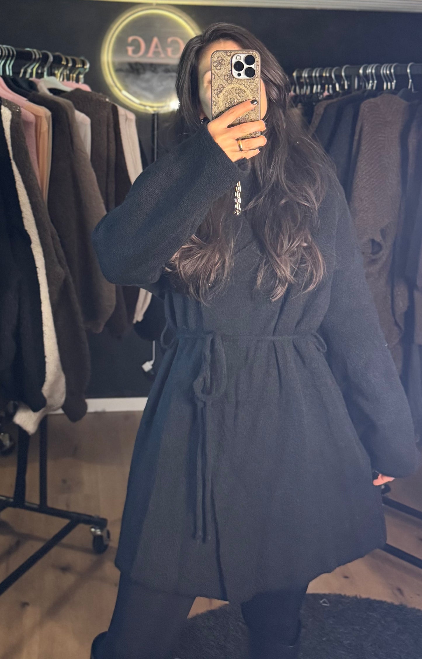 Cozy kurzmantel Schwarz