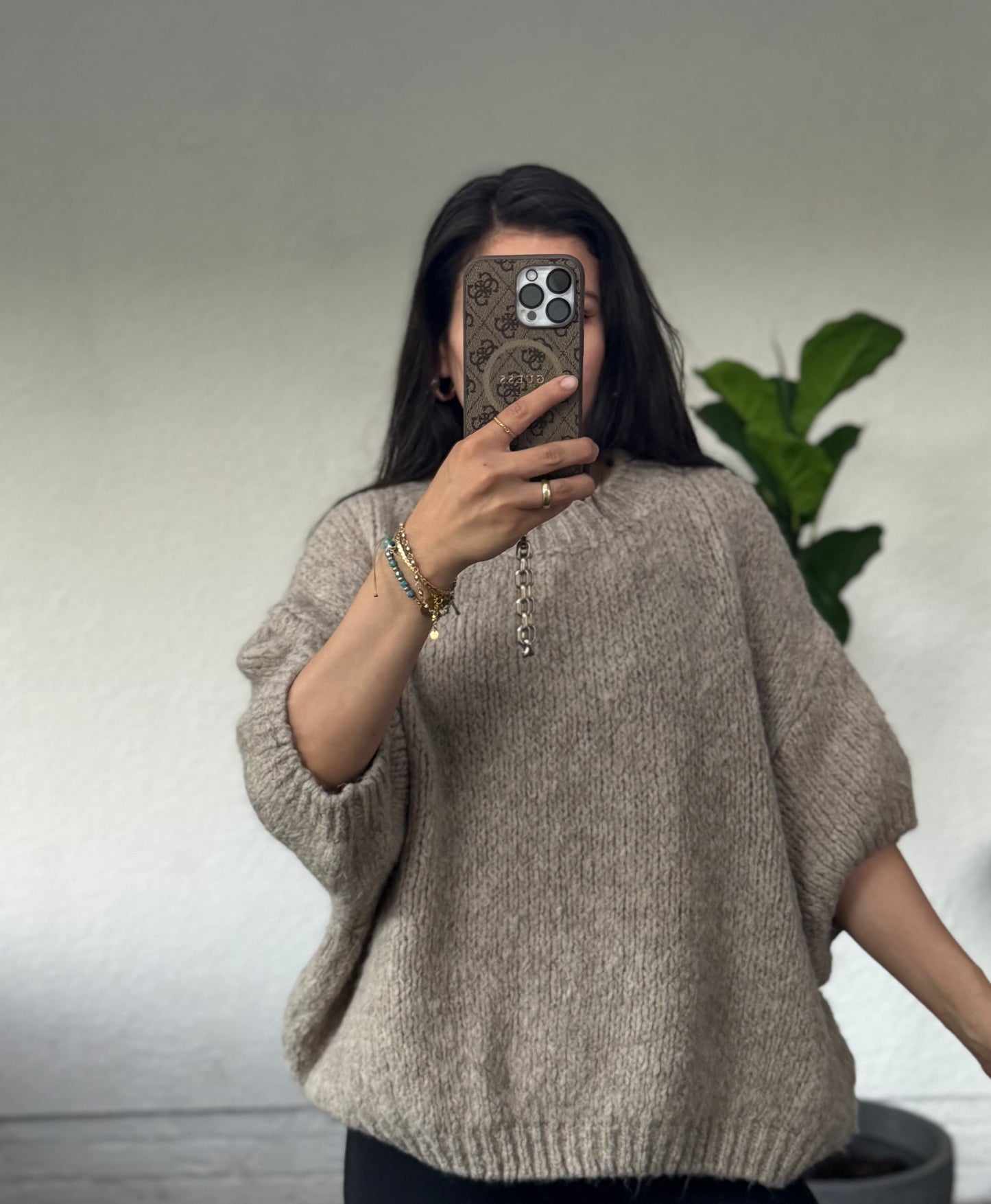 Cutie Midarm Pulli taupe