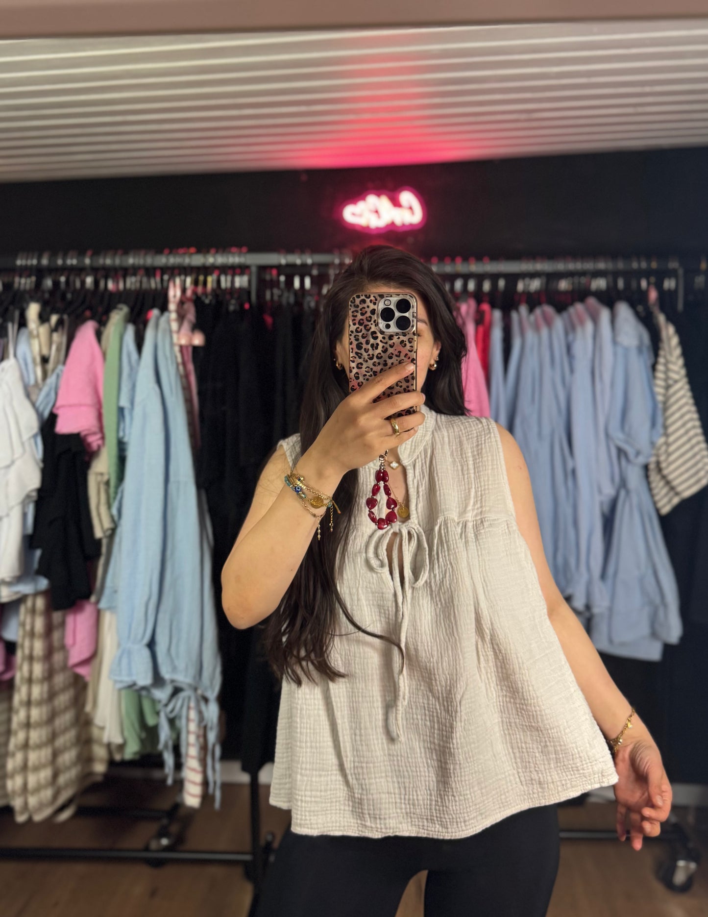 Babydoll Musselin top mit Schleife- verschiedene Farben