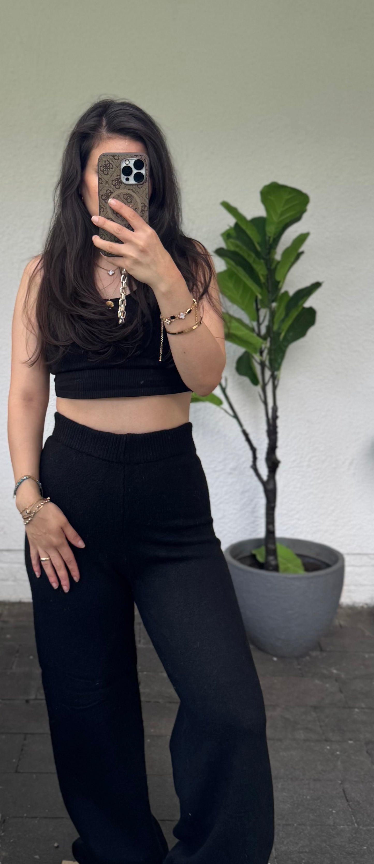 Strickhose aschig schwarz