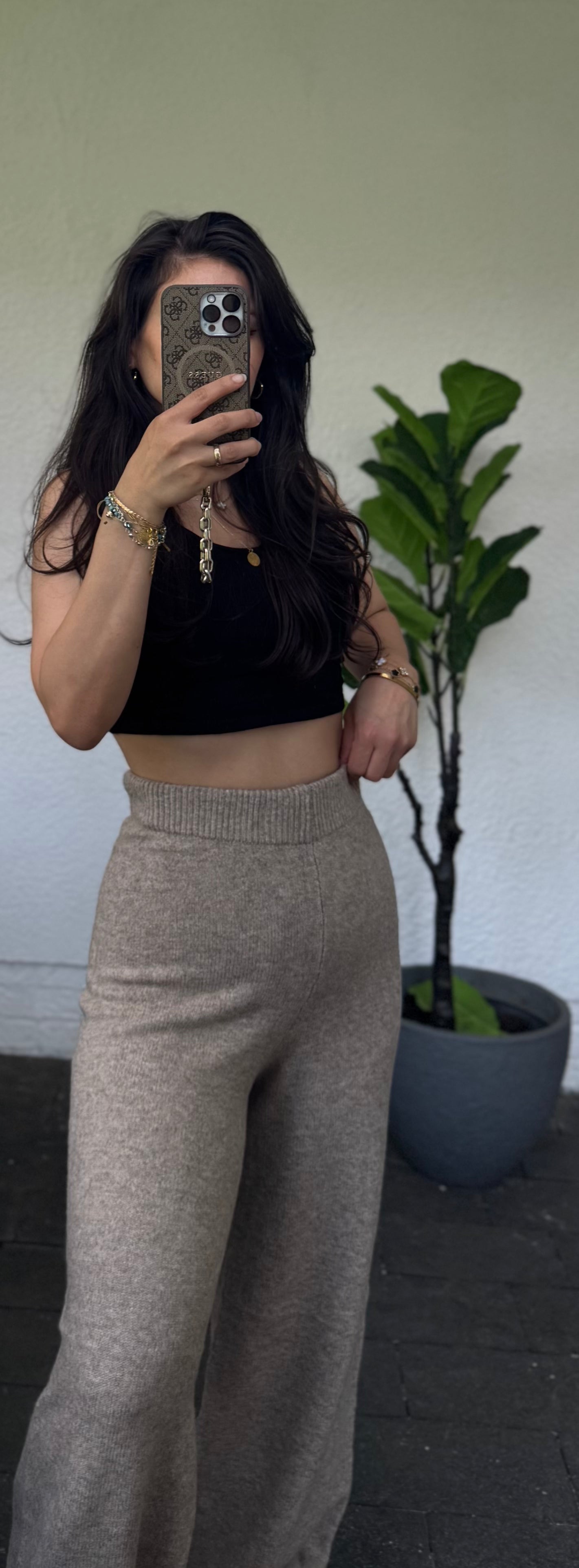 Strickhose Aschig taupe