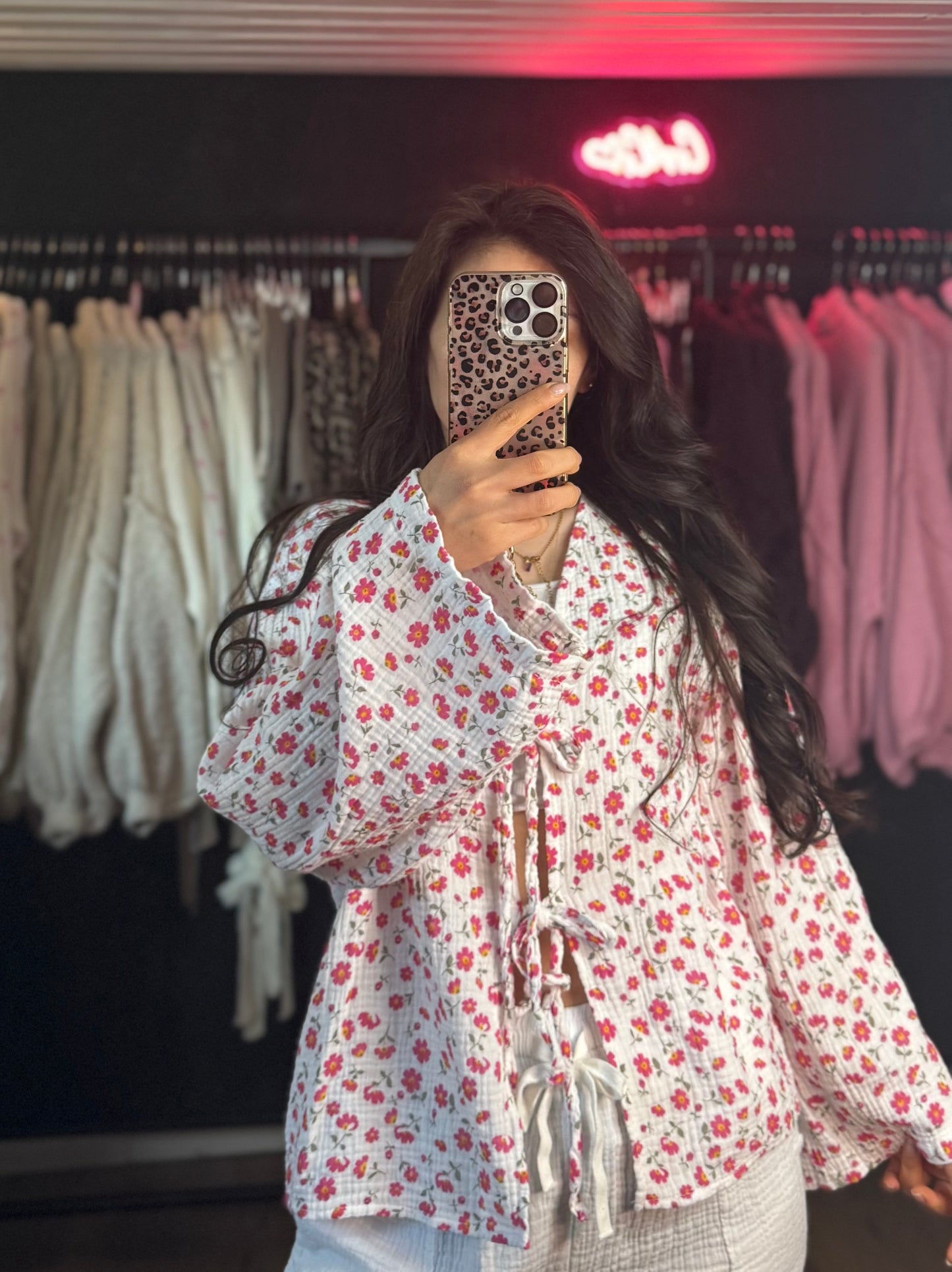 Musselinbluse Bloom pink