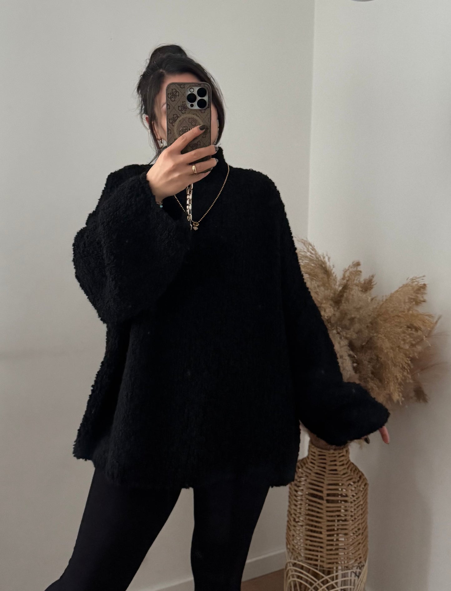 Boucle Lelly mit offenen Ärmeln schwarz