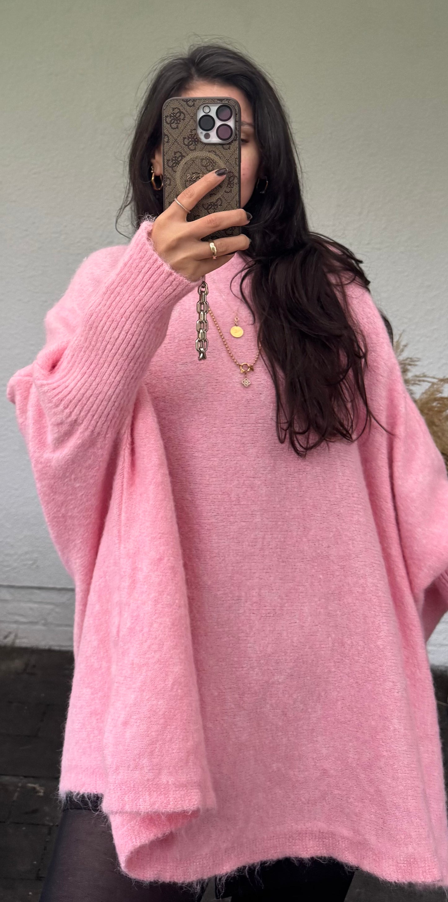 Alpaka Basic Pullover rosa