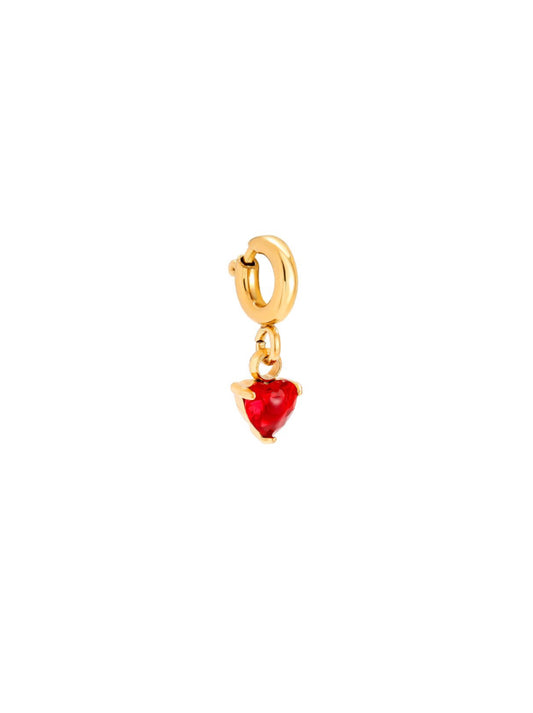Charm Stein rot Gold