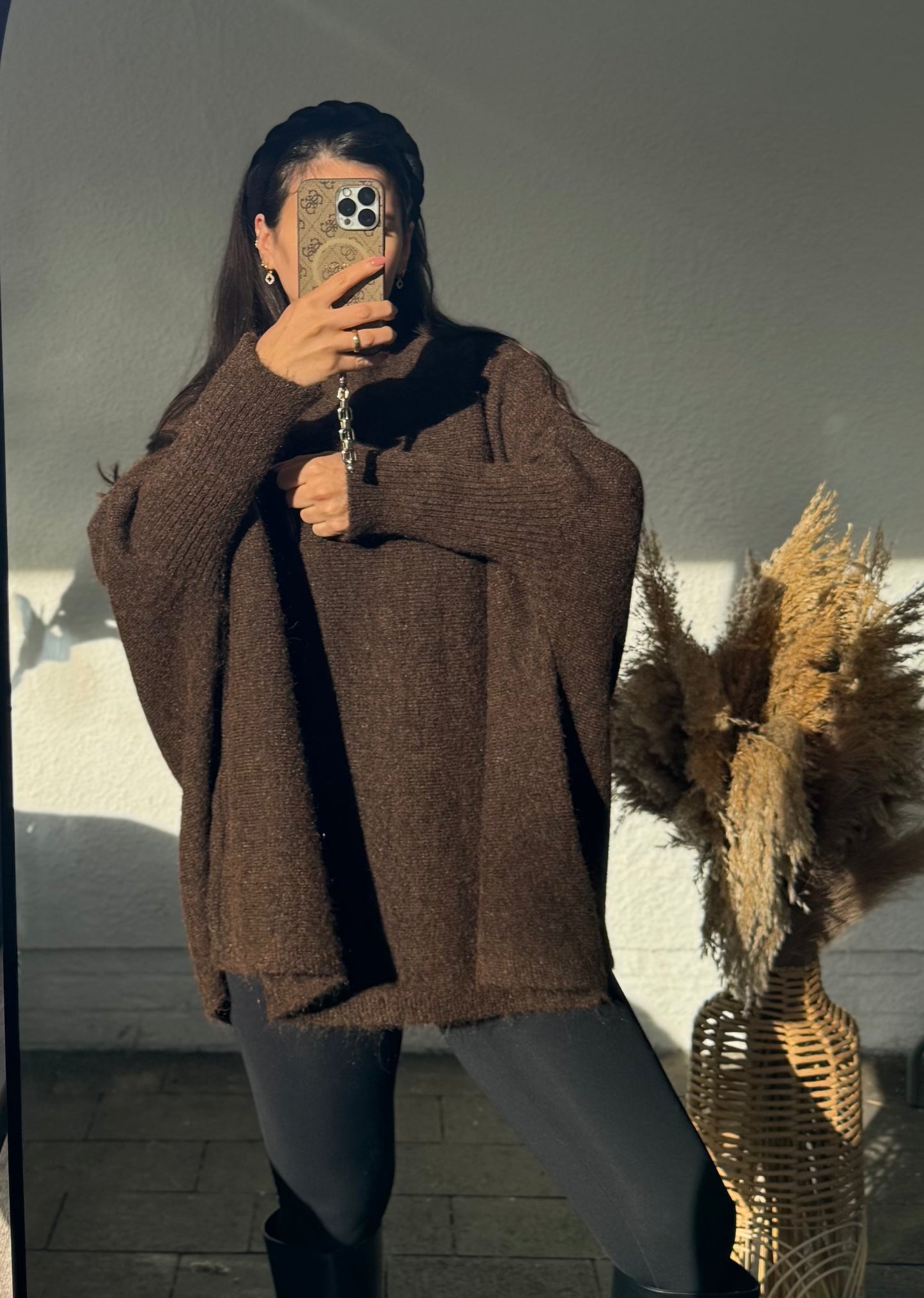 Basic Pullover Alpaka braun