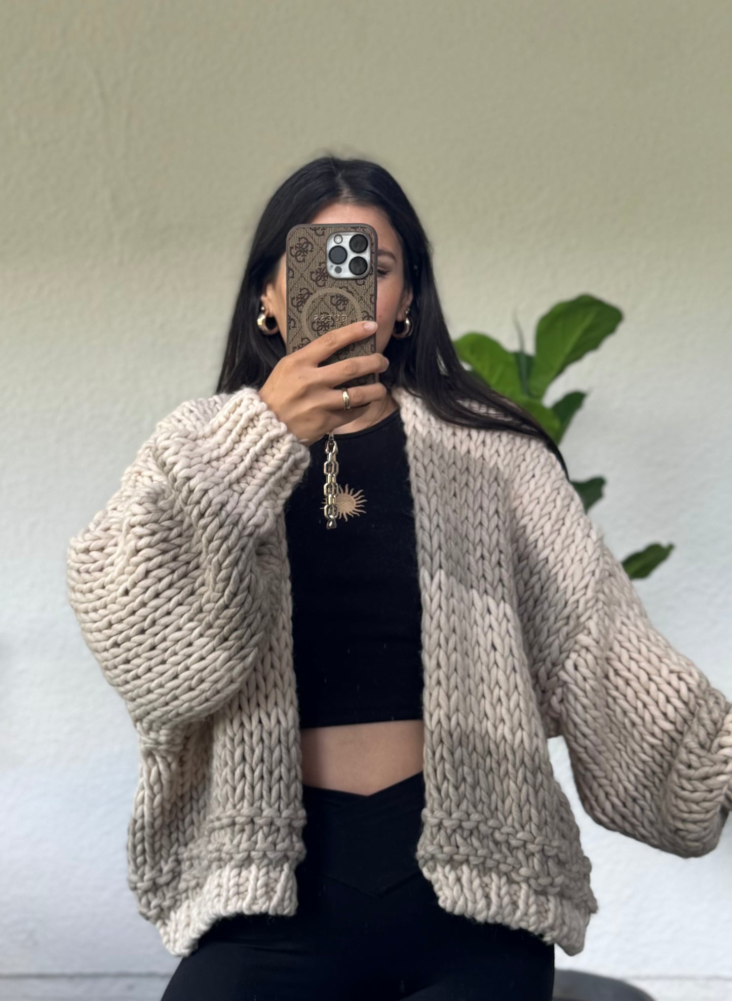 Cozy Cardigan gestreift beige