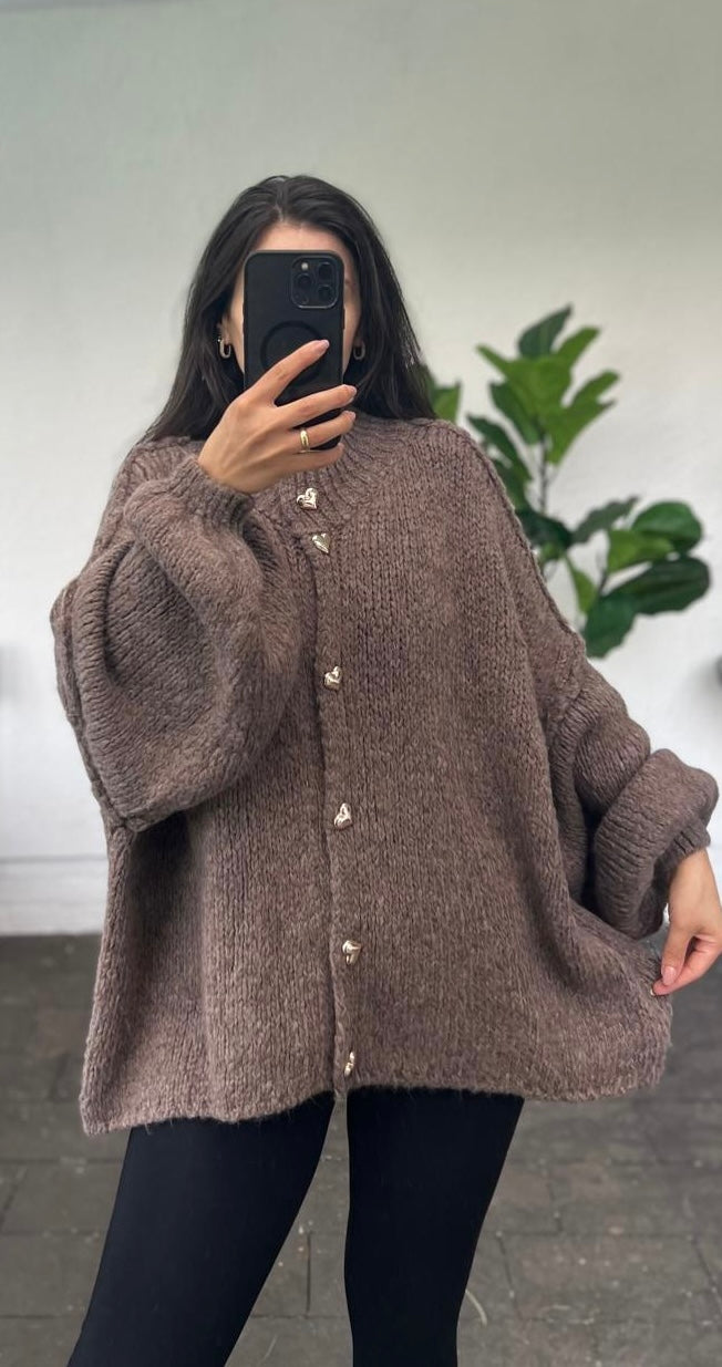 Lelly Cardigan mit Herzknöpfen