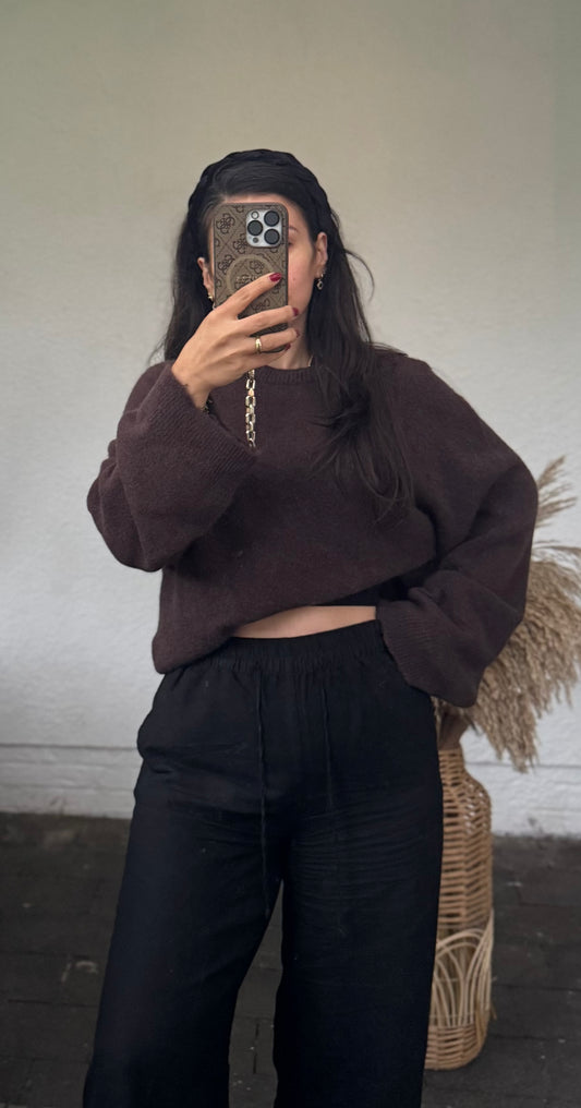 Alpaka langarm braun