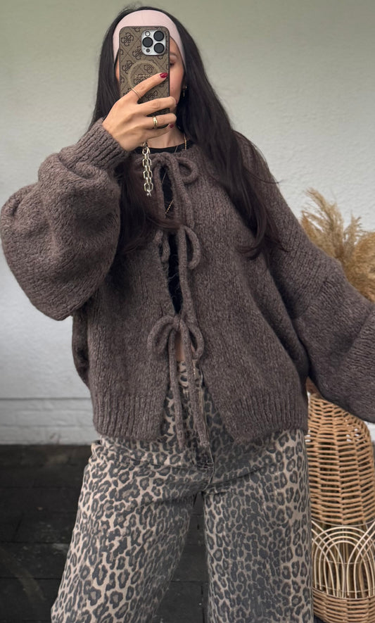 Triple Bow Cardigan Teddy