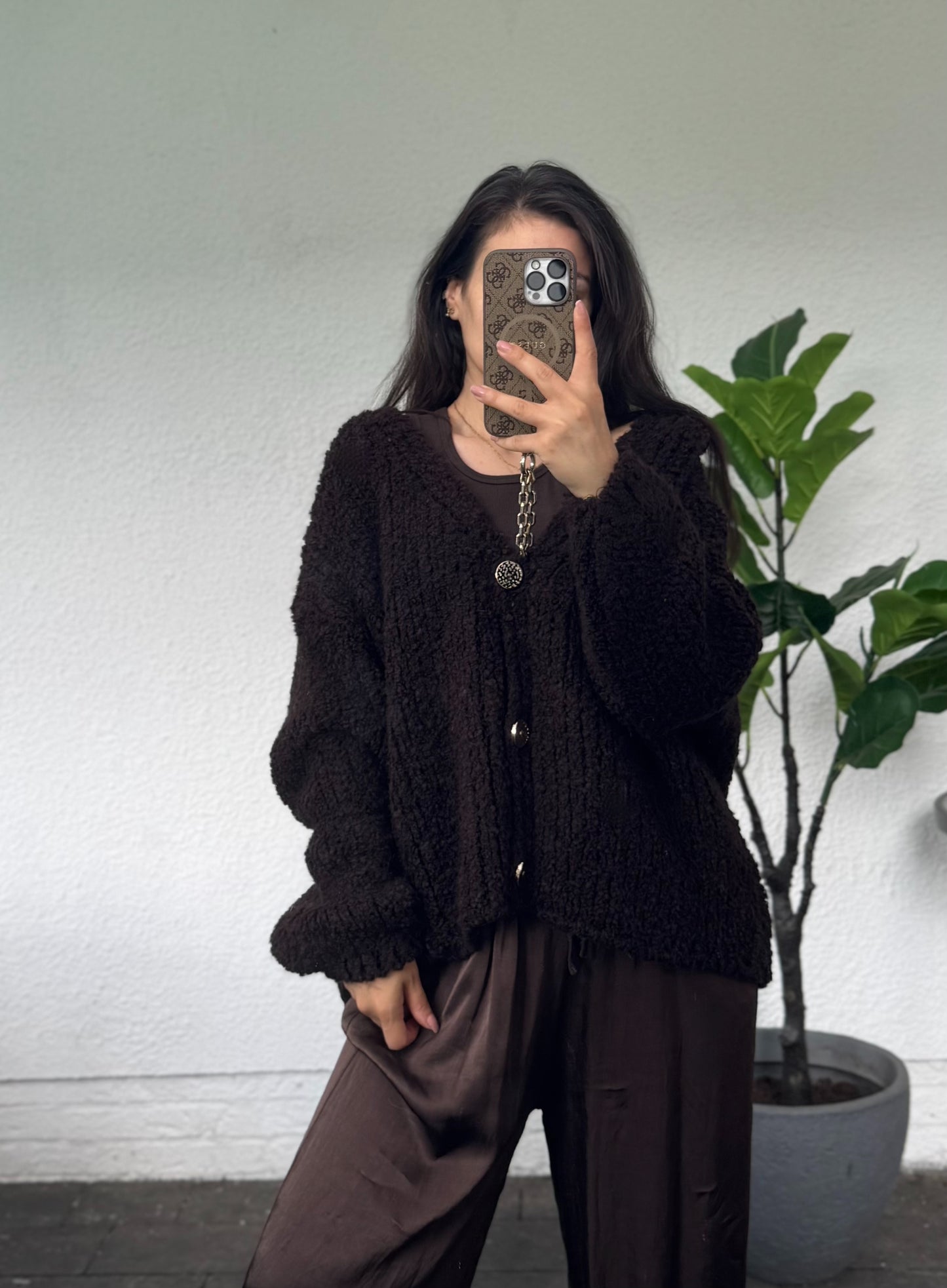 Boucle Cardigan Amore Choco