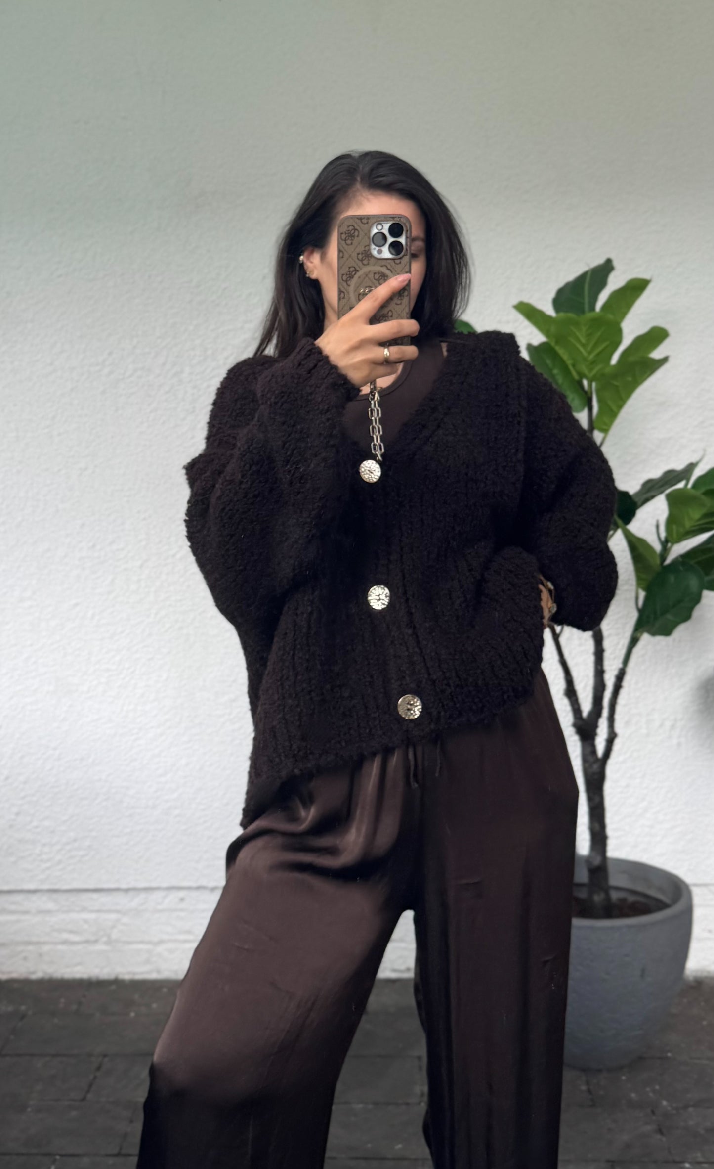 Boucle Cardigan Amore Choco