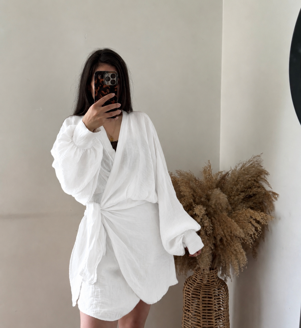Tunika Kleid 100% Lyocell weiß