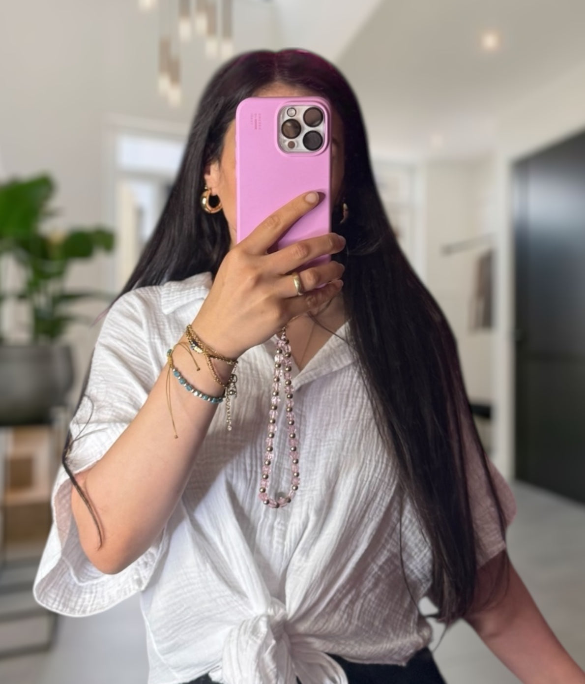 Musselin kurzarm Bluse mit knoten verschiedene Farben