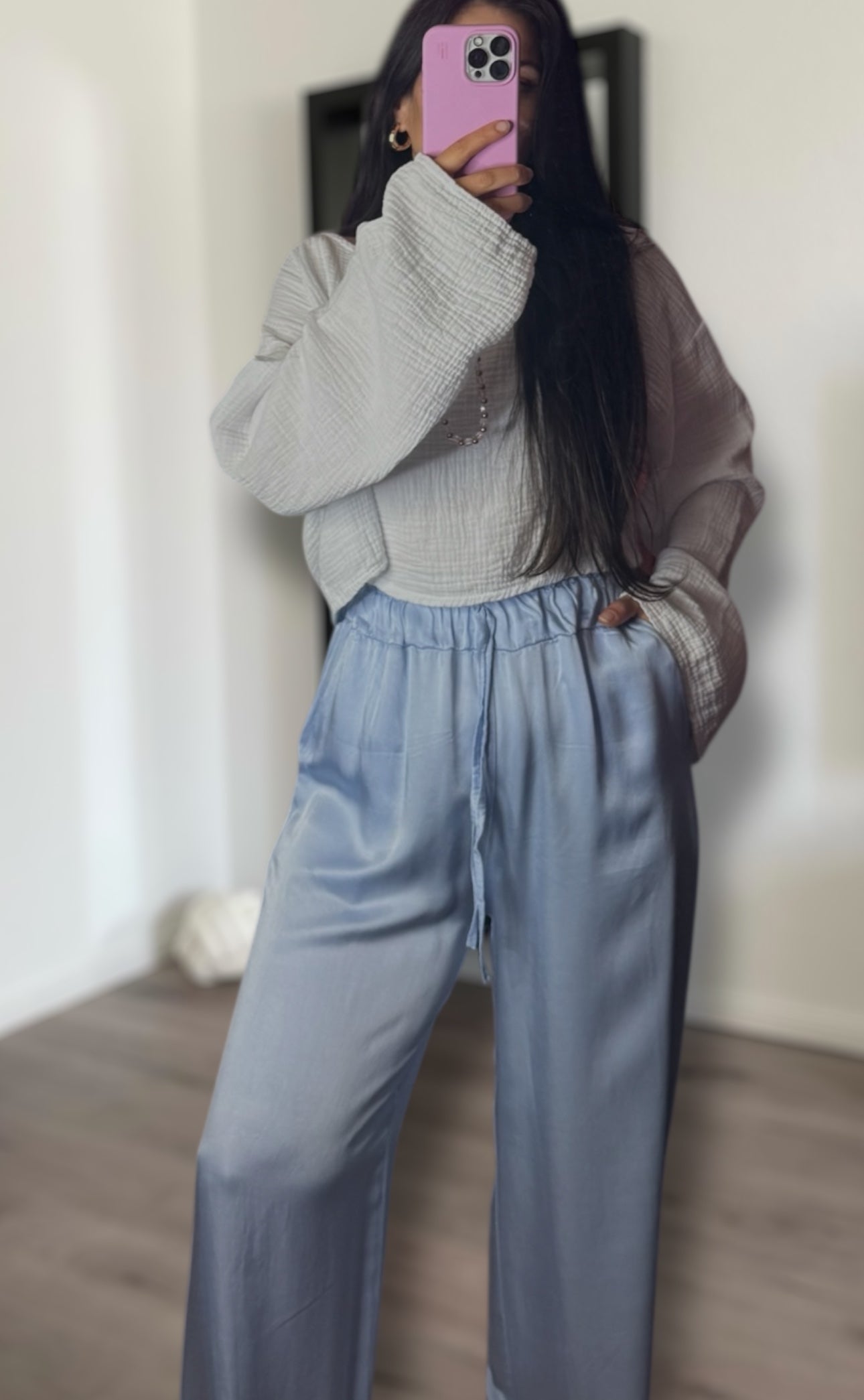 Satinhose schmal verschiedene Farben