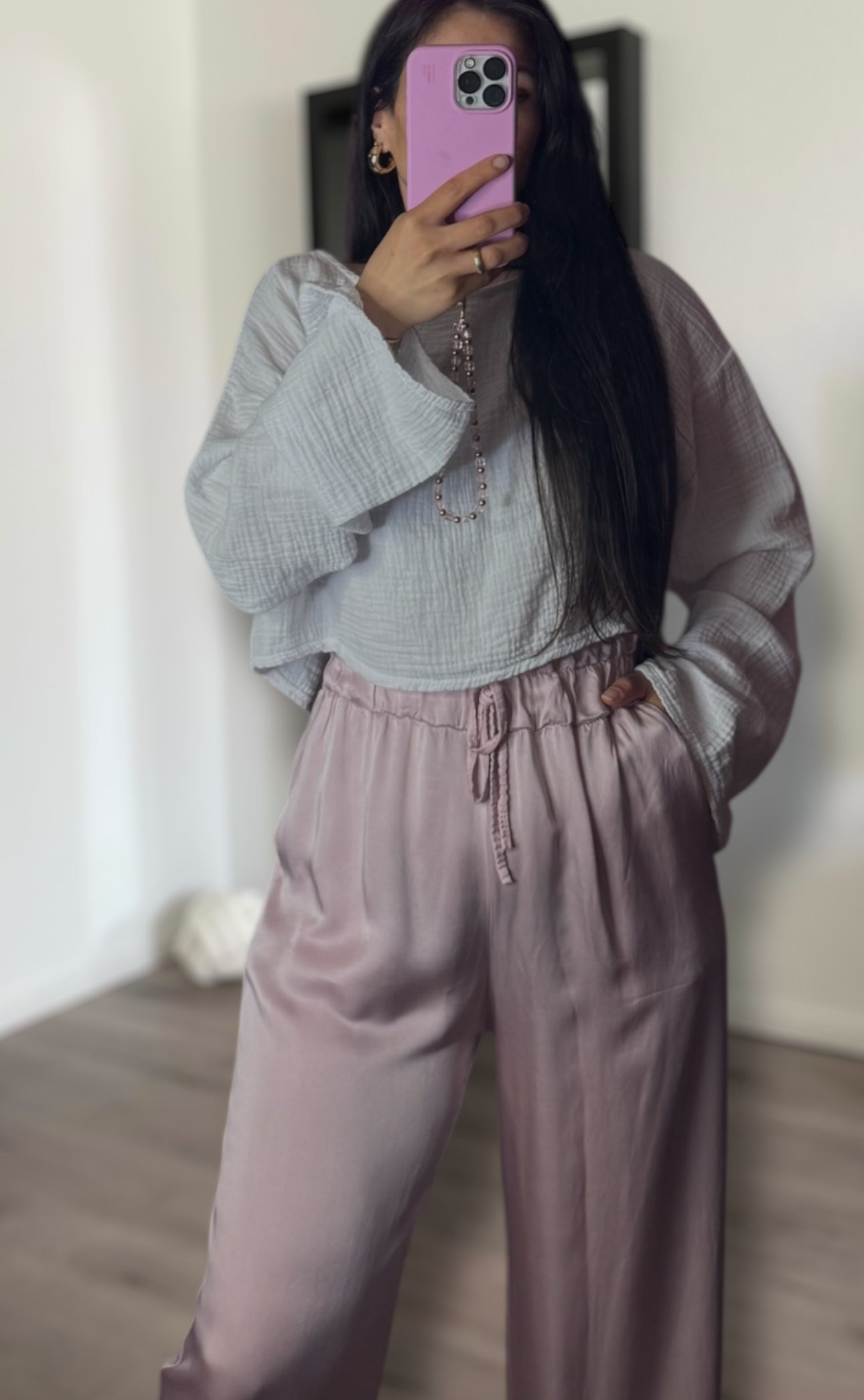 Satinhose schmal verschiedene Farben